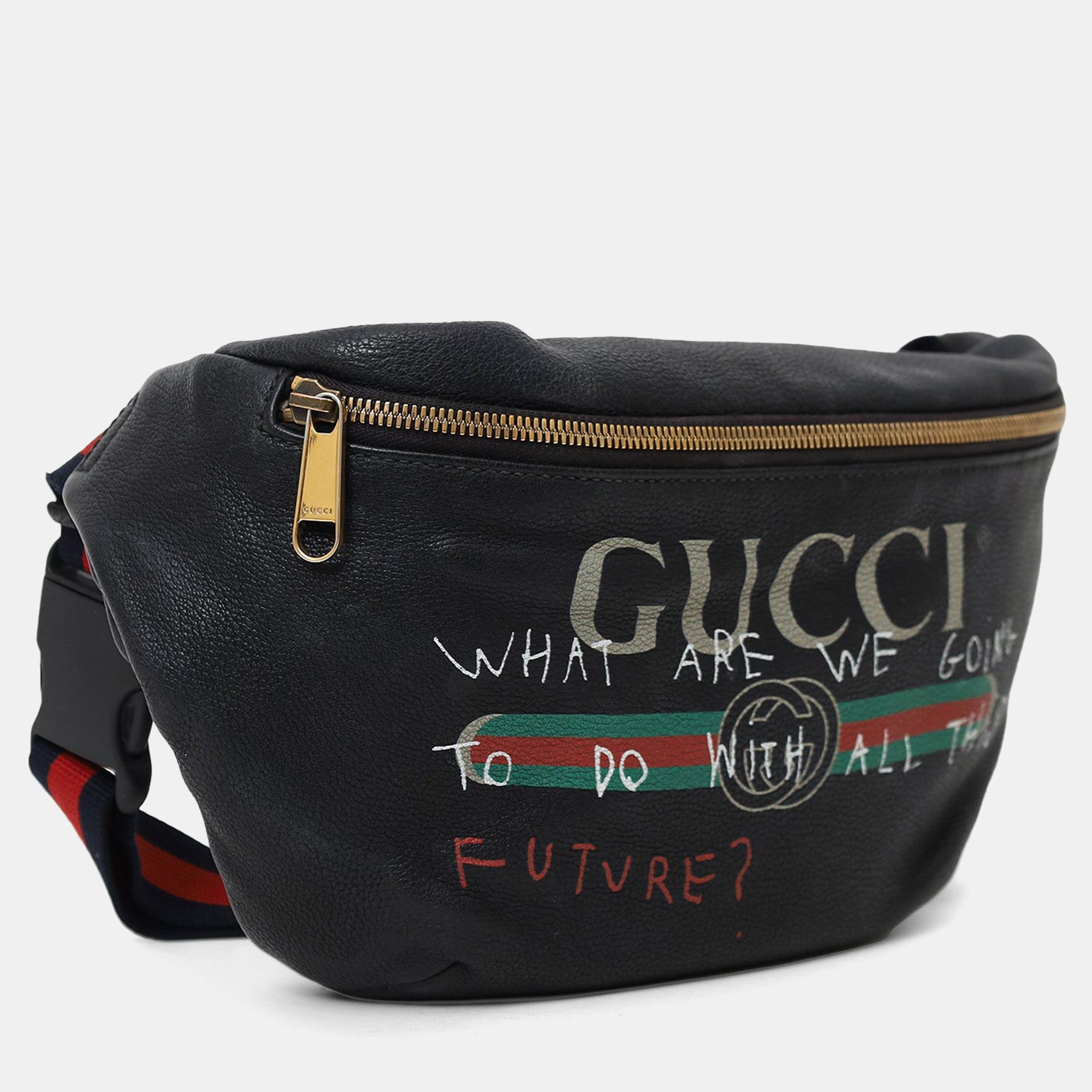 

Gucci Black Leather Coco Captain Logo Belt Bag