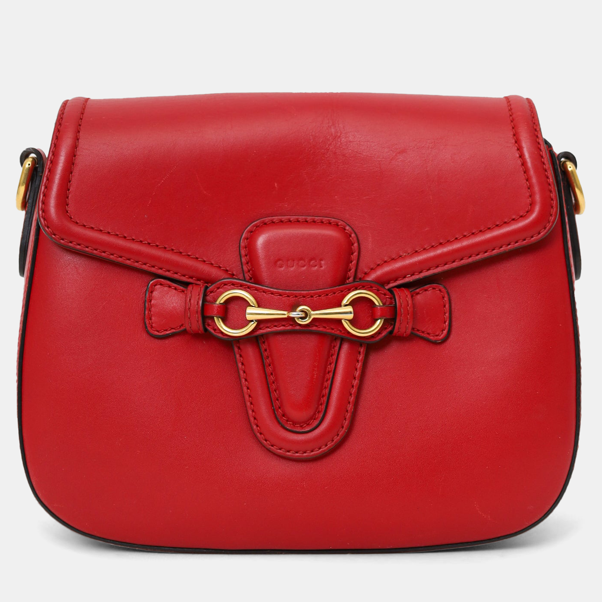 

Gucci Red 'Lady Web' Horsebit Medium Shoulder Bag
