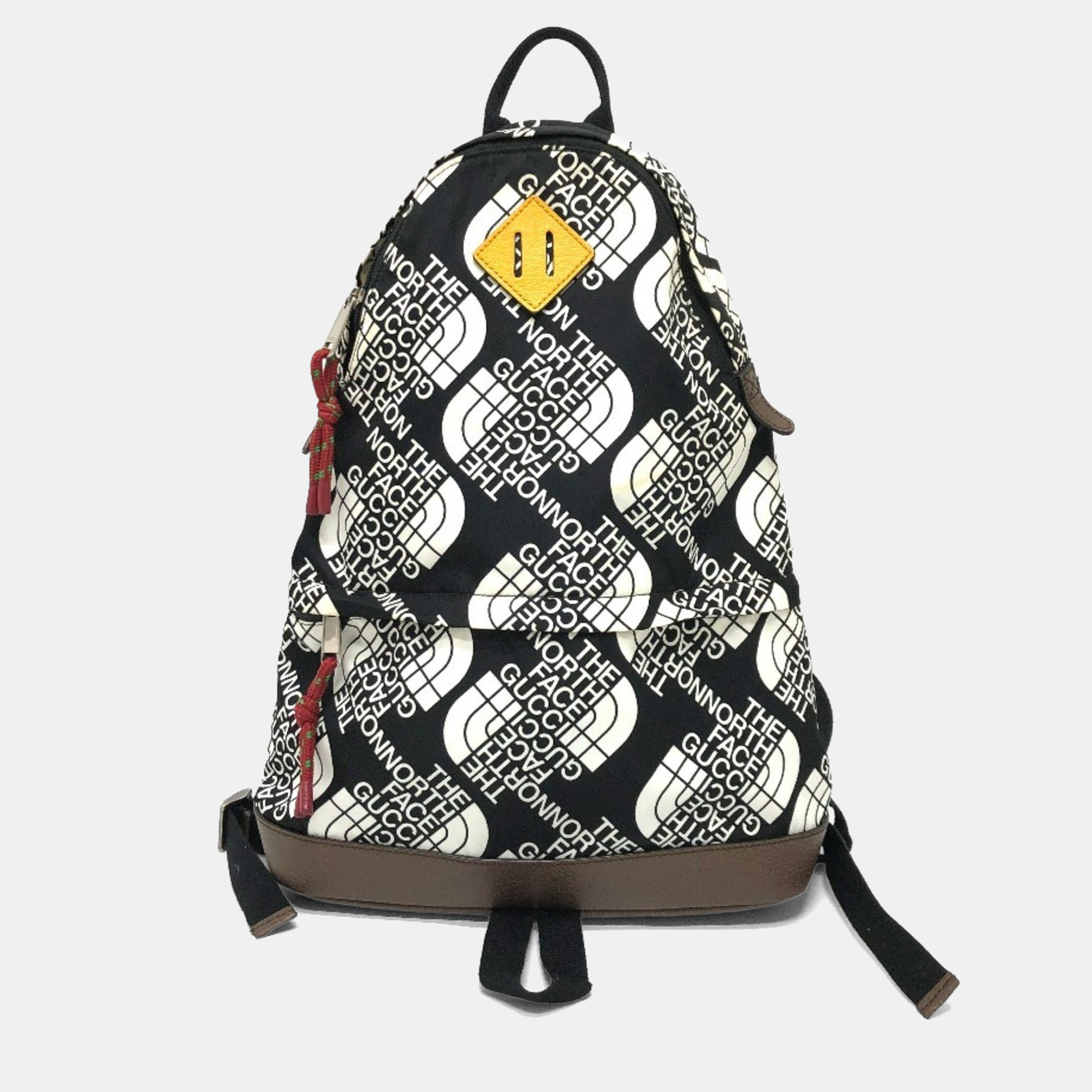 Pre-owned Gucci Backpack In Nylon/leather Black And White