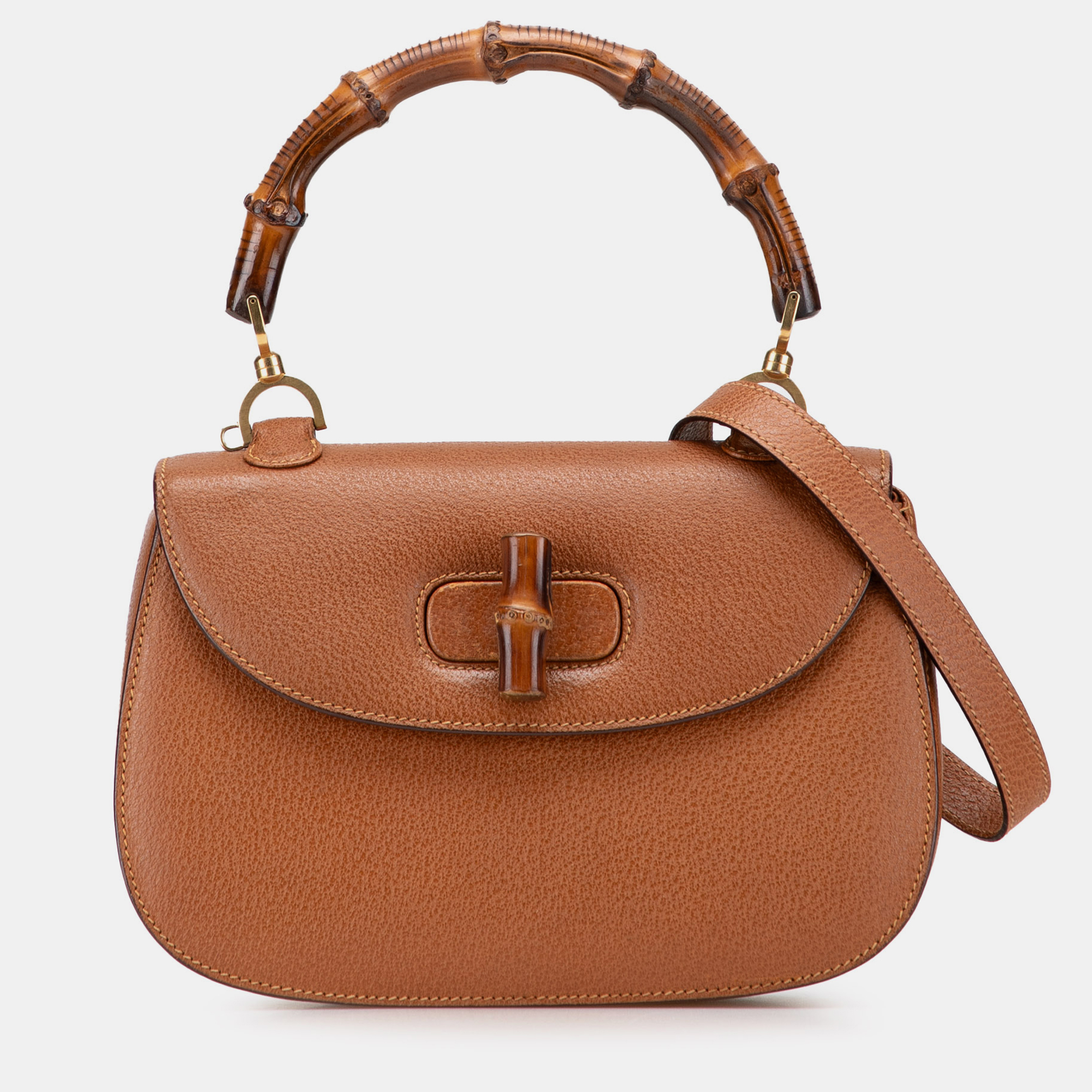 

Gucci Brown Grained Calfskin Bamboo Night