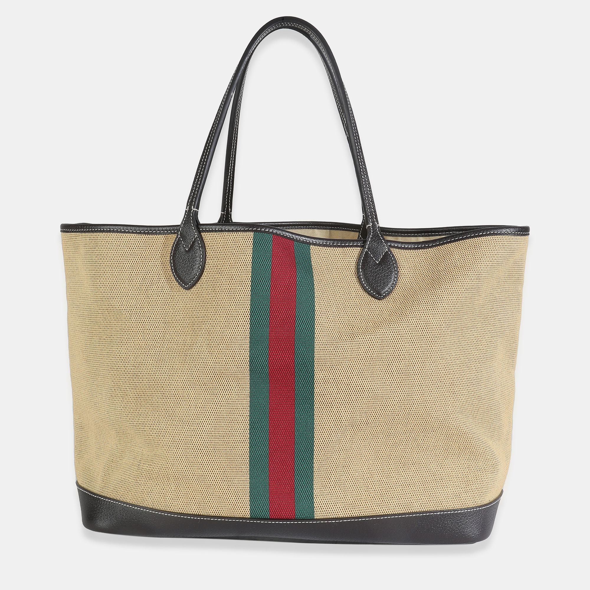 

Gucci Beige Canvas Web Ophidia Large Foldable Tote