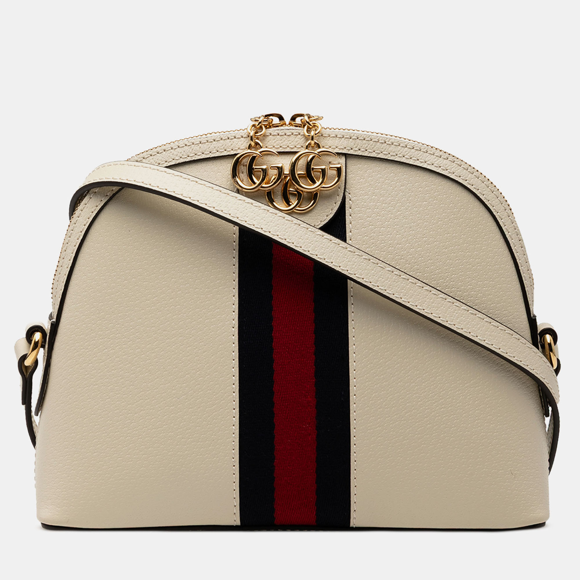 

Gucci White Small Leather Ophidia Dome Crossbody