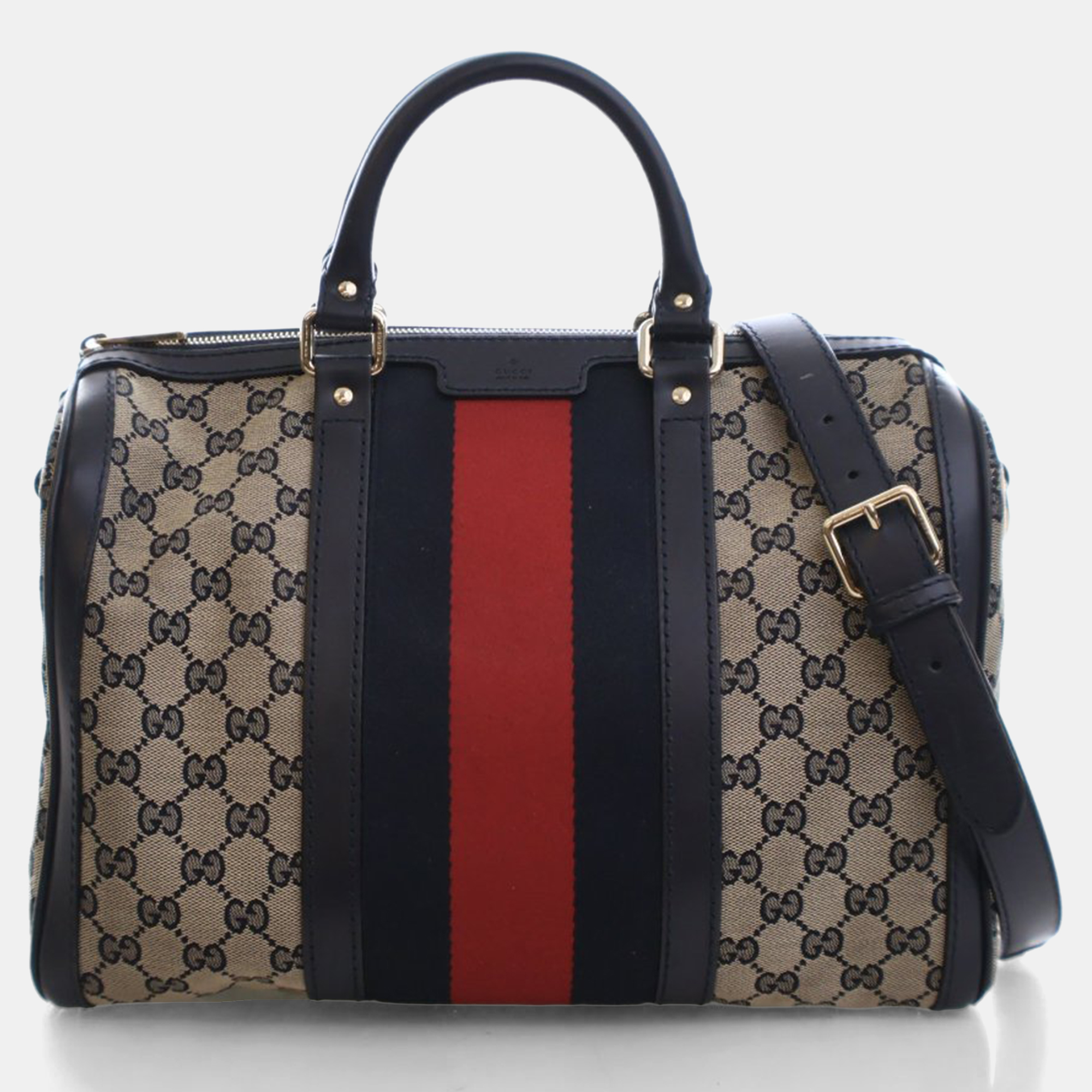 

Gucci Medium GG Supreme Vintage Web Boston Bag, Multicolor
