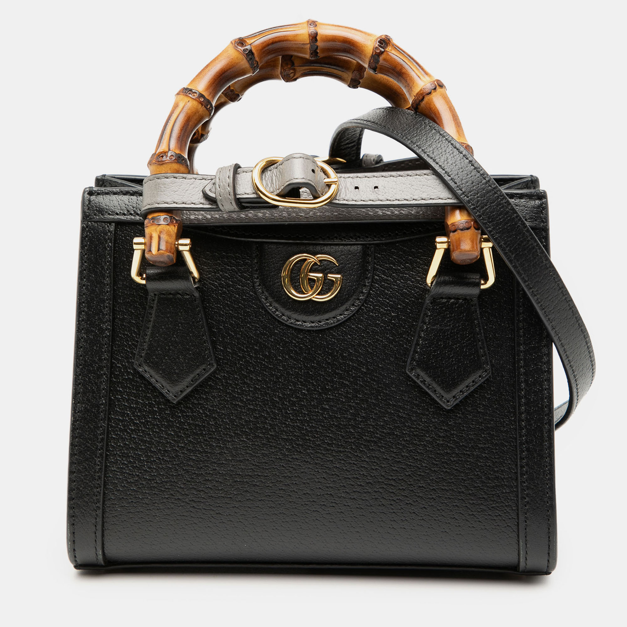 

Gucci Black Small Calfskin Bamboo Diana Satchel