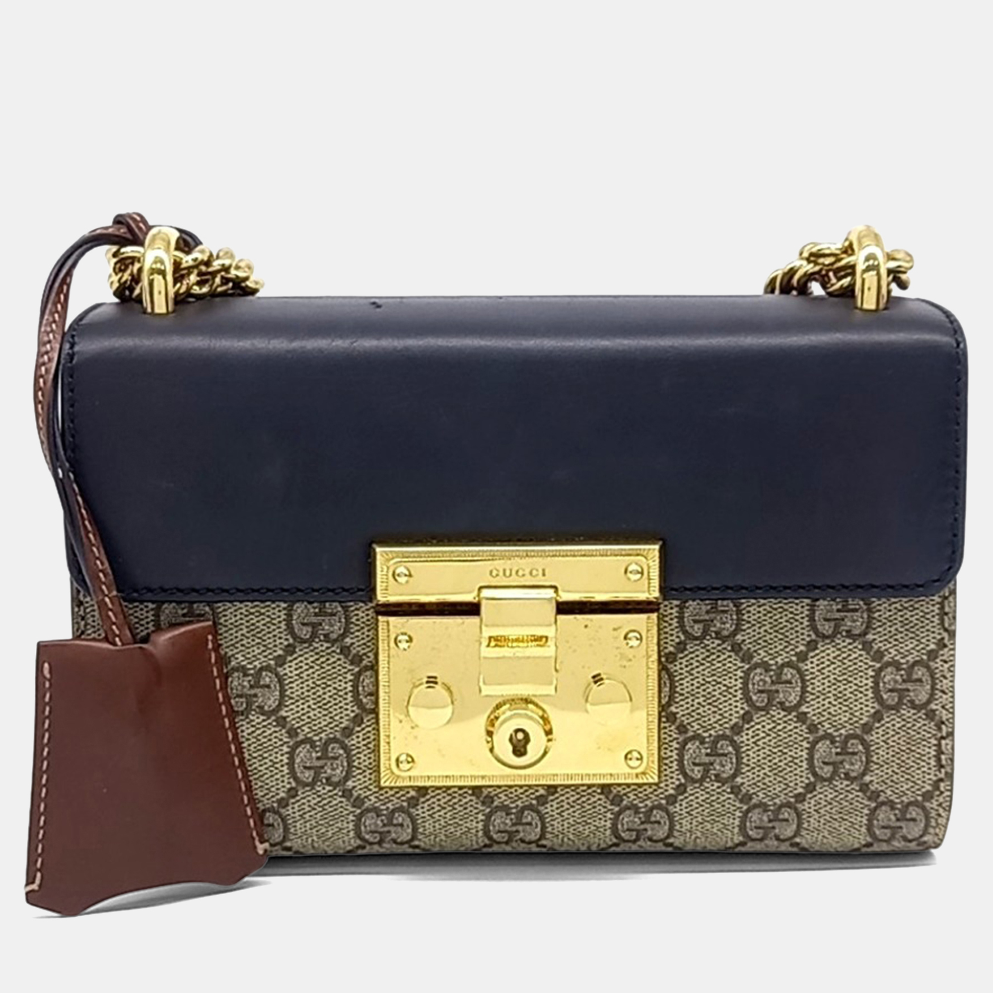 Click to view more detailed imagery on our partner's website Pre-owned Gucci Black Brown Coated Canvas And Leather Supreme Shoulder Bag