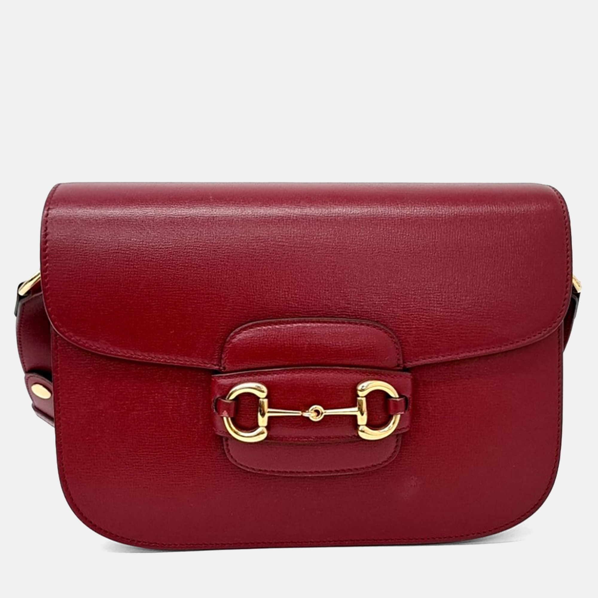 

Gucci Red Leather 1955 Horsebit Shoulder Bag
