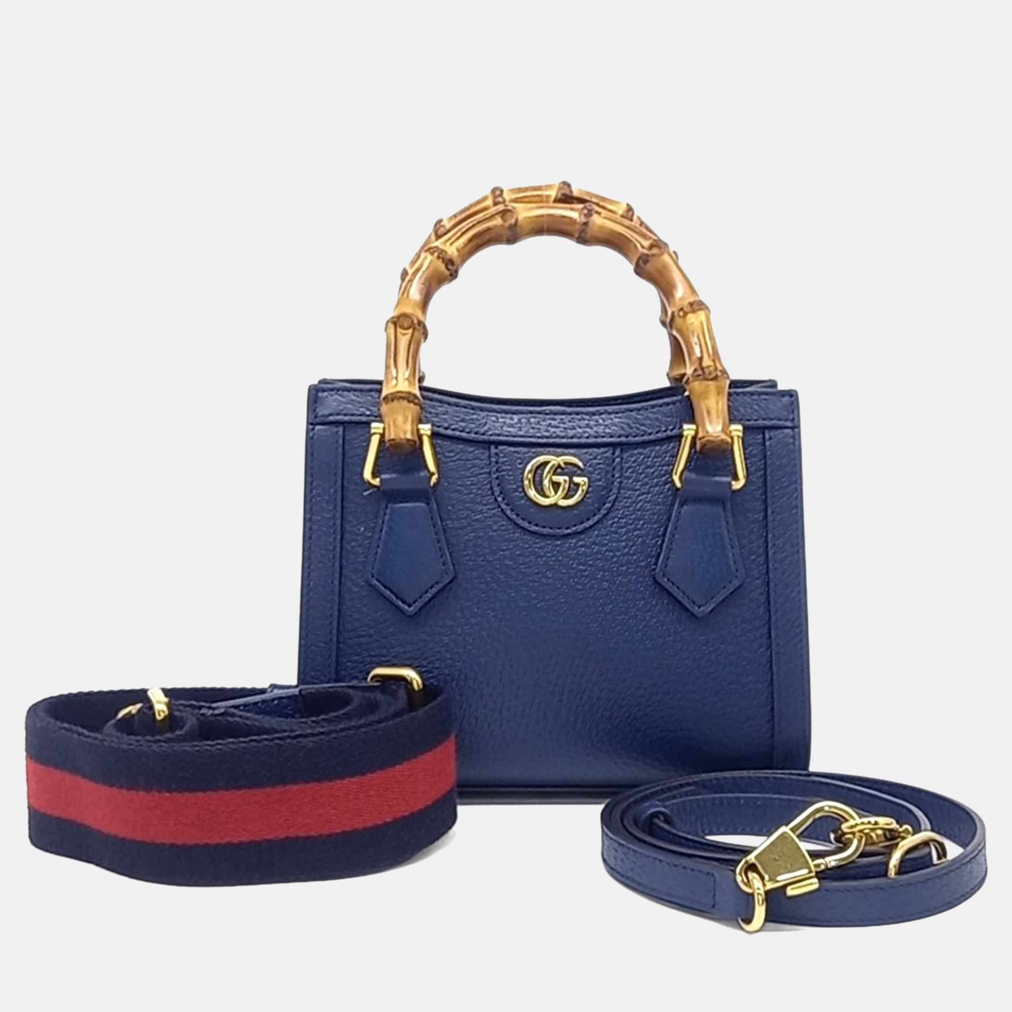 

Gucci Blue Leather Diana Tote and Shoulder Bag
