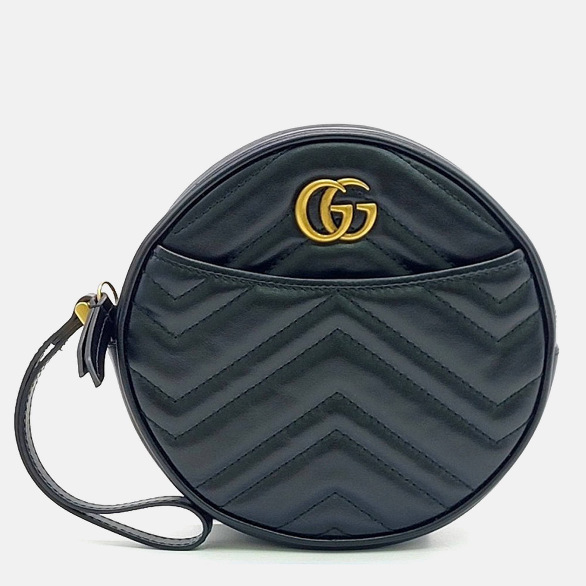 

Gucci Black Leather Marmont Pouch