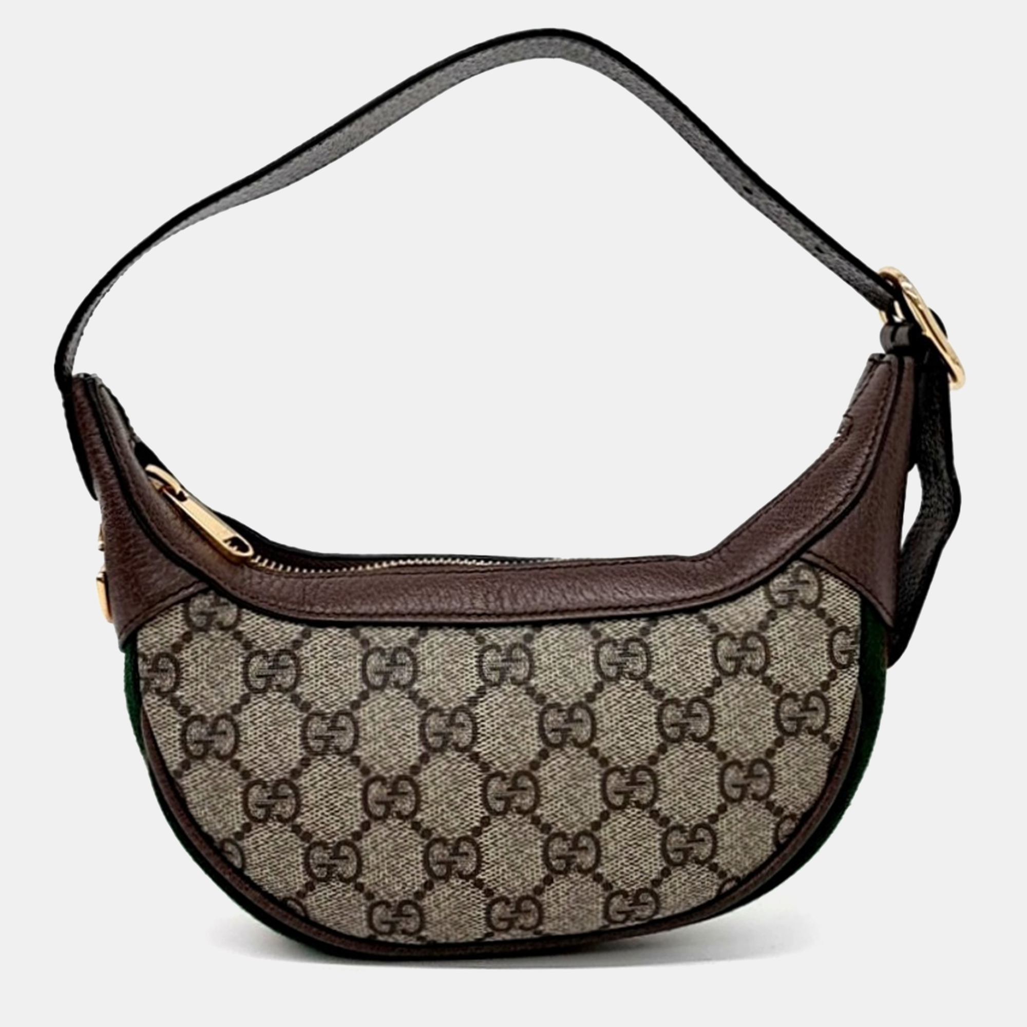 

Gucci Beige Brown PVC Ophidia Hobo Bag
