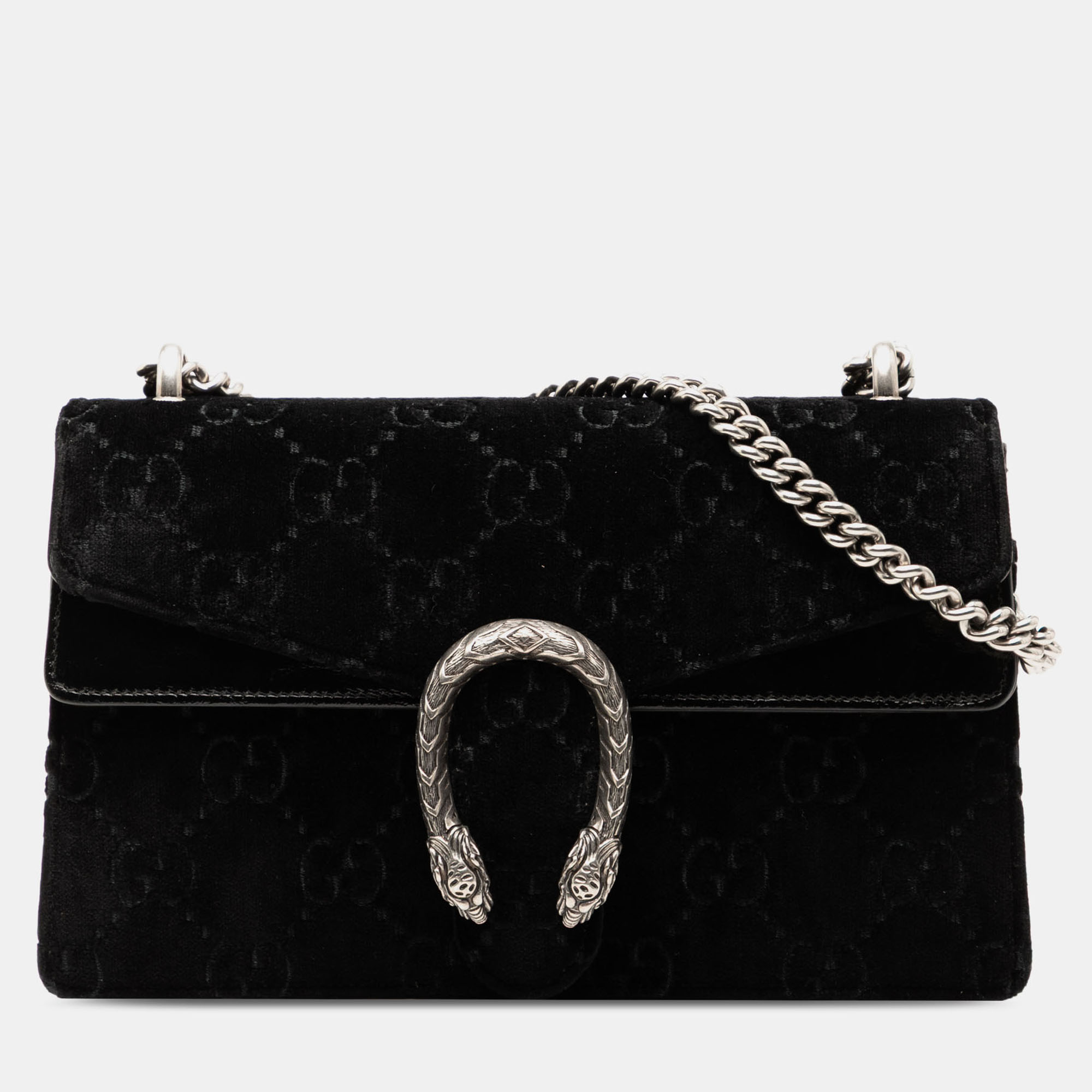 Click to view more detailed imagery on our partner's website Pre-owned Gucci Black Small Velvet Dionysus Shoulder Bag