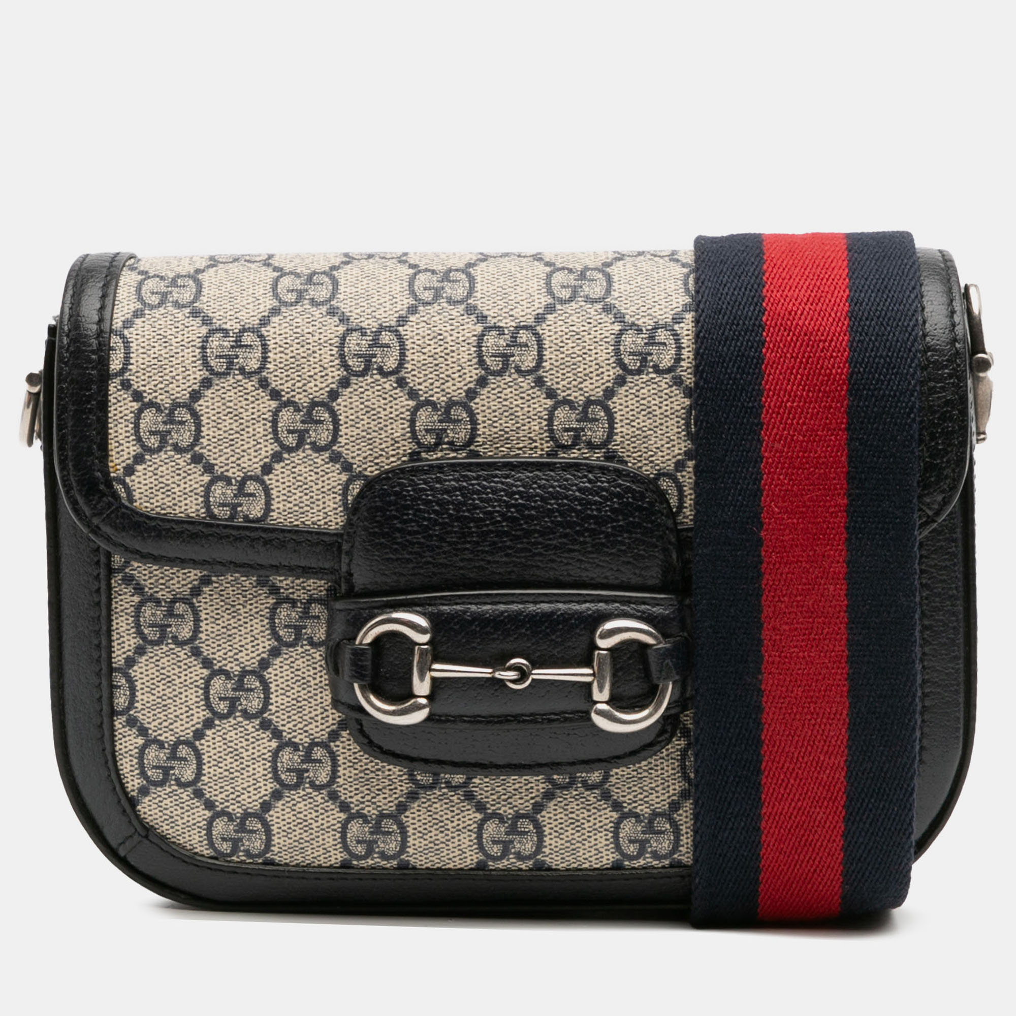 

Gucci Brown Small GG Supreme Horsebit 1955 Crossbody, Black