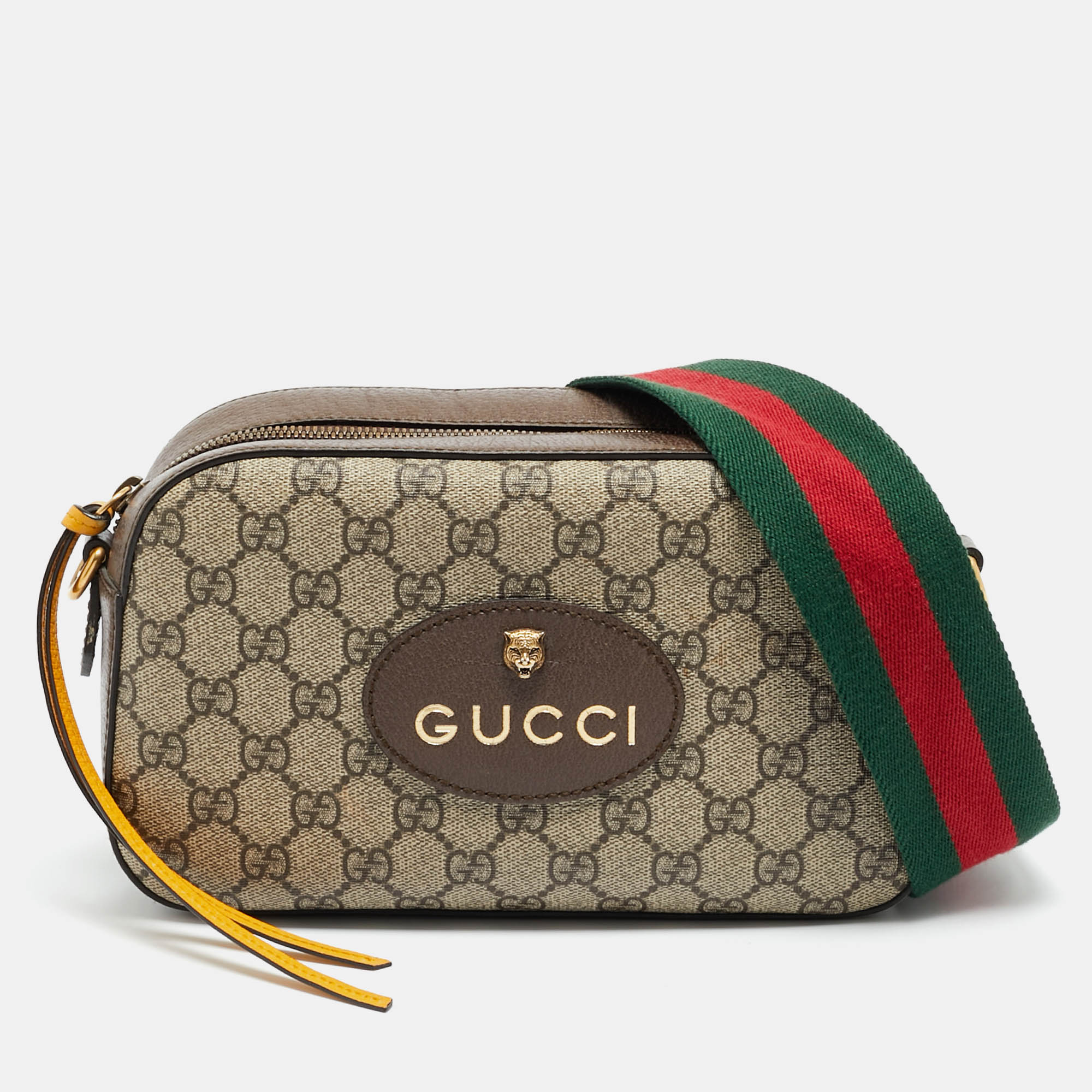 Click to view more detailed imagery on our partner's website Pre-owned Gucci Neo Vintage Beige/ebony Gg Supreme Canvas Messenger Bag In Sand