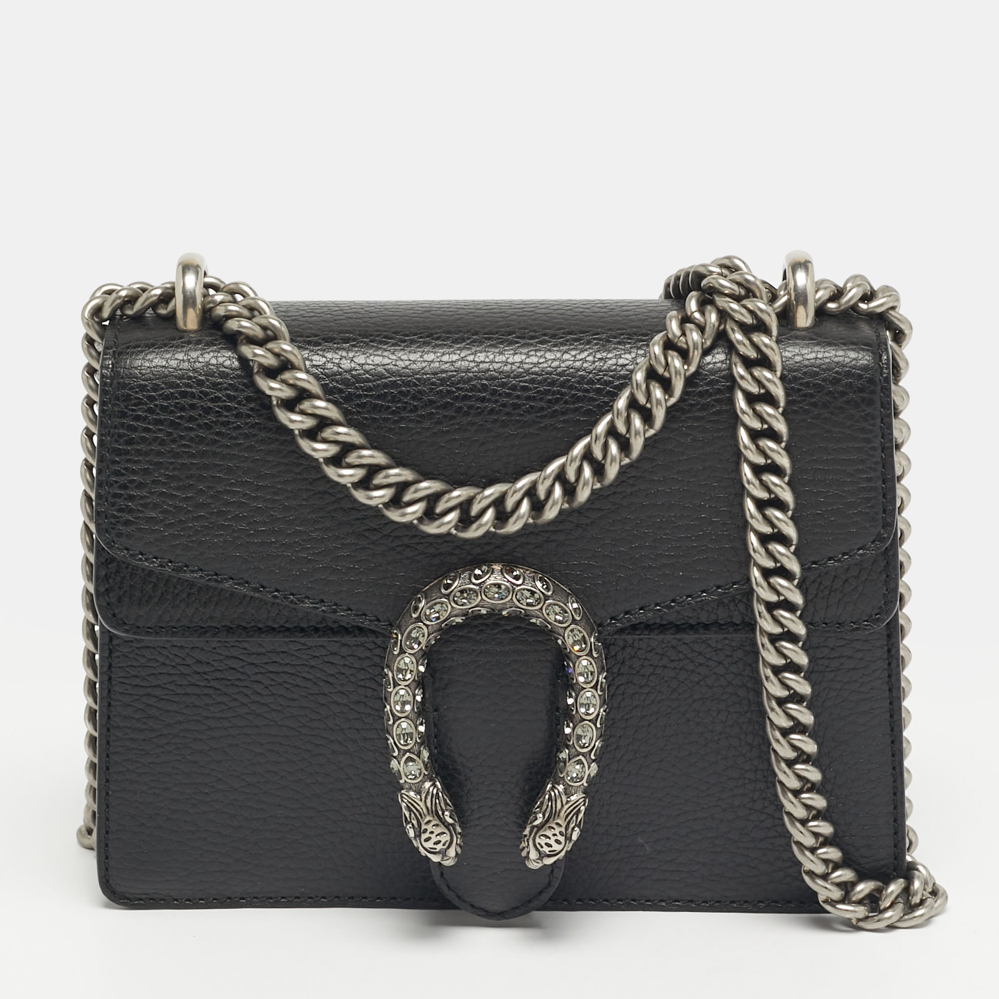 

Gucci Crystal Dionysus Small Black Leather Shoulder Bag
