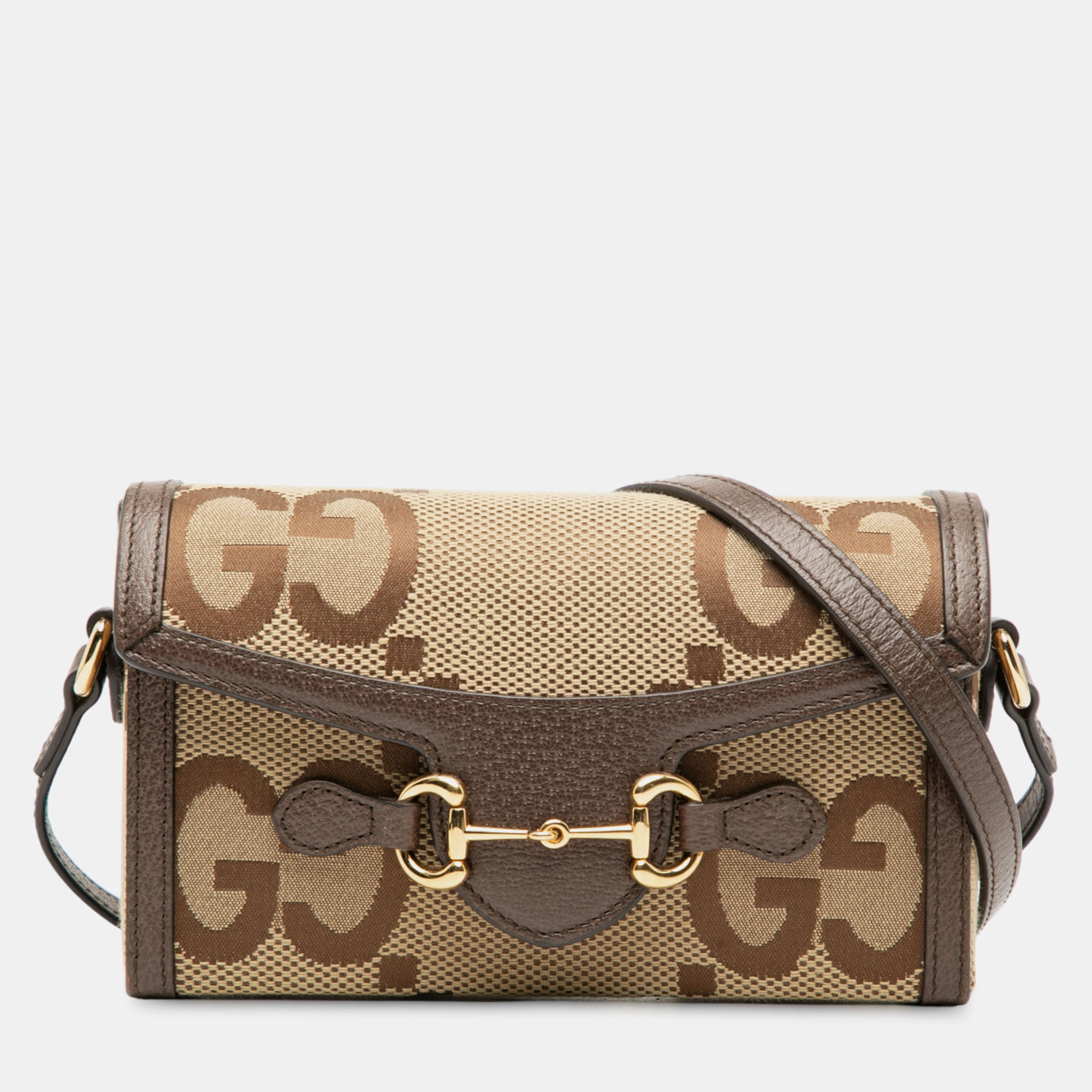 

Gucci Brown Mini Jumbo GG Canvas Horsebit 1955 Crossbody