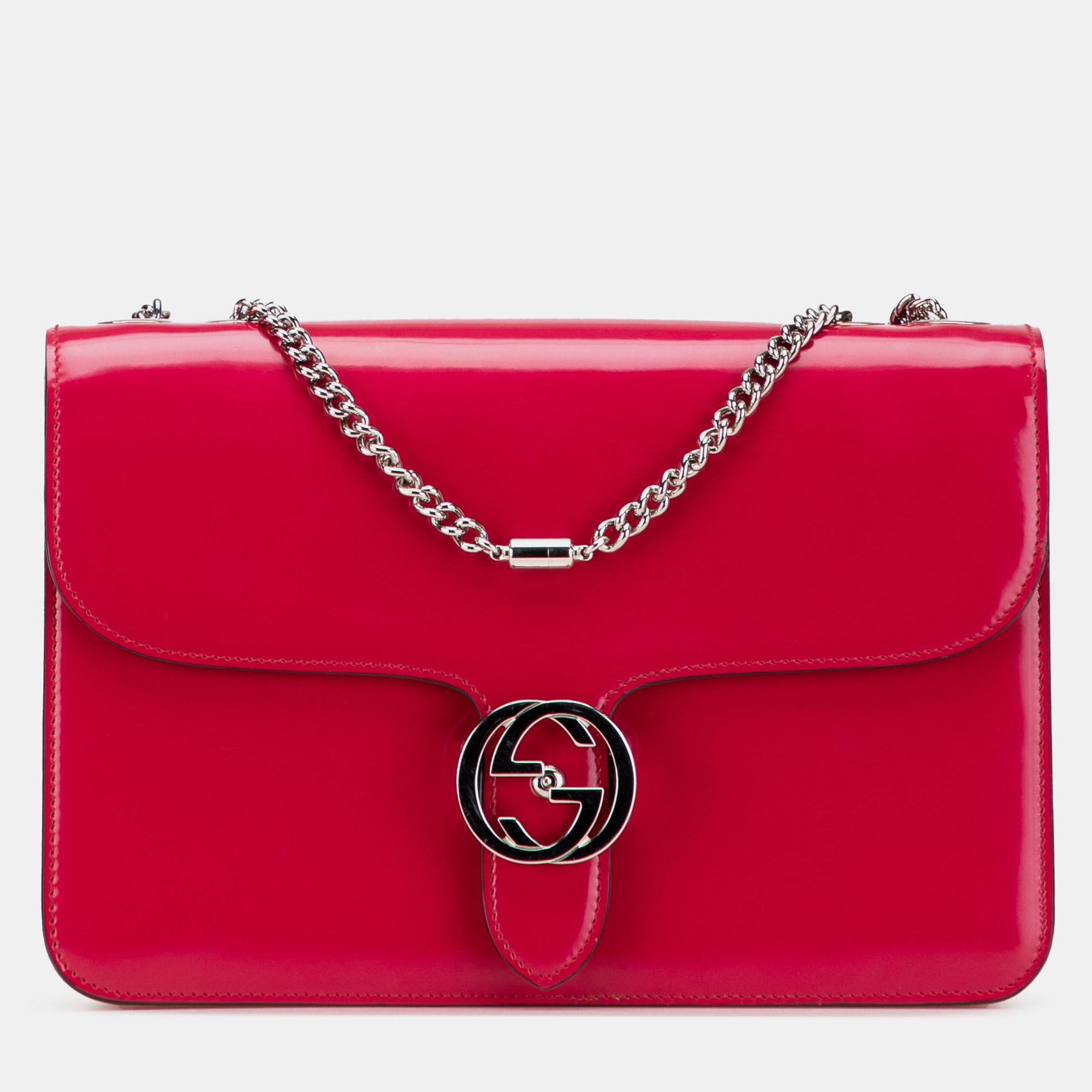 

Gucci Red Medium Patent Dollar Interlocking G Crossbody