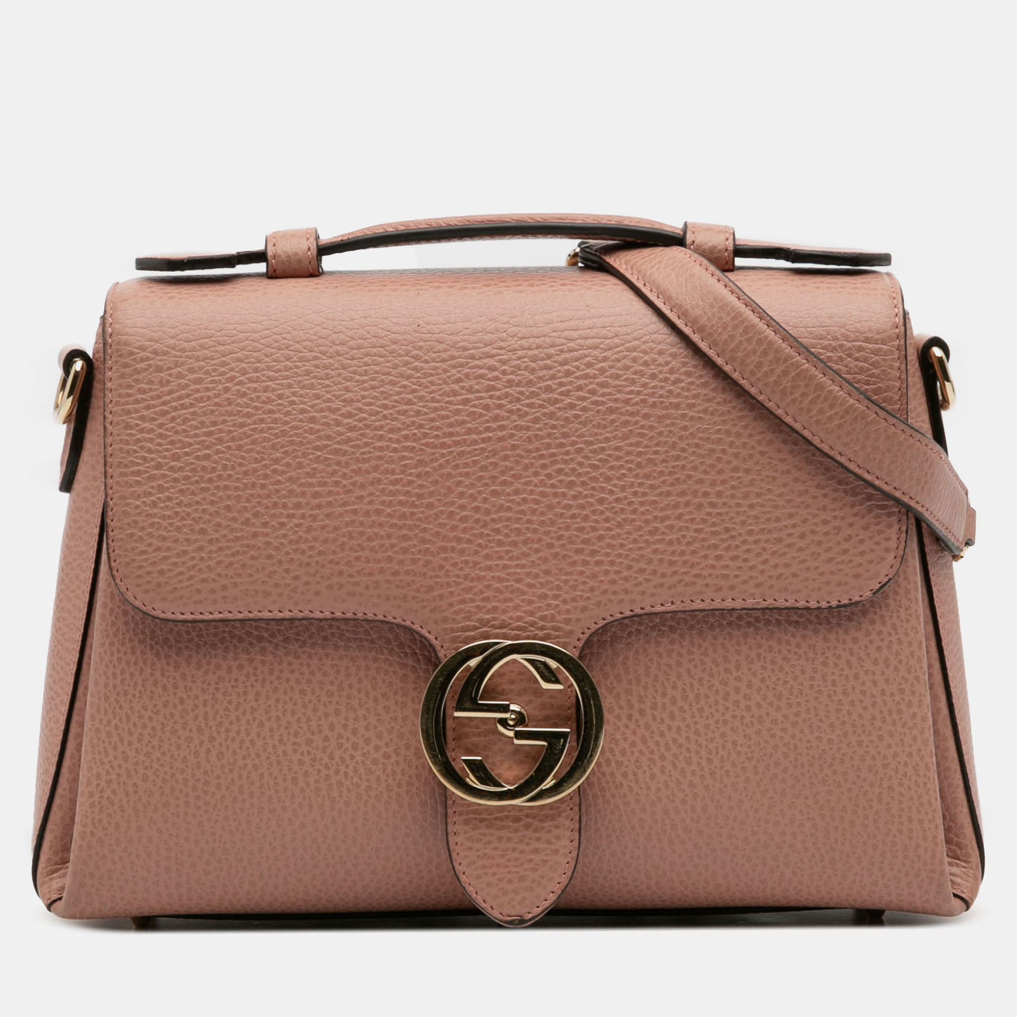 

Gucci Pink Small Dollar Calfskin Interlocking G Satchel