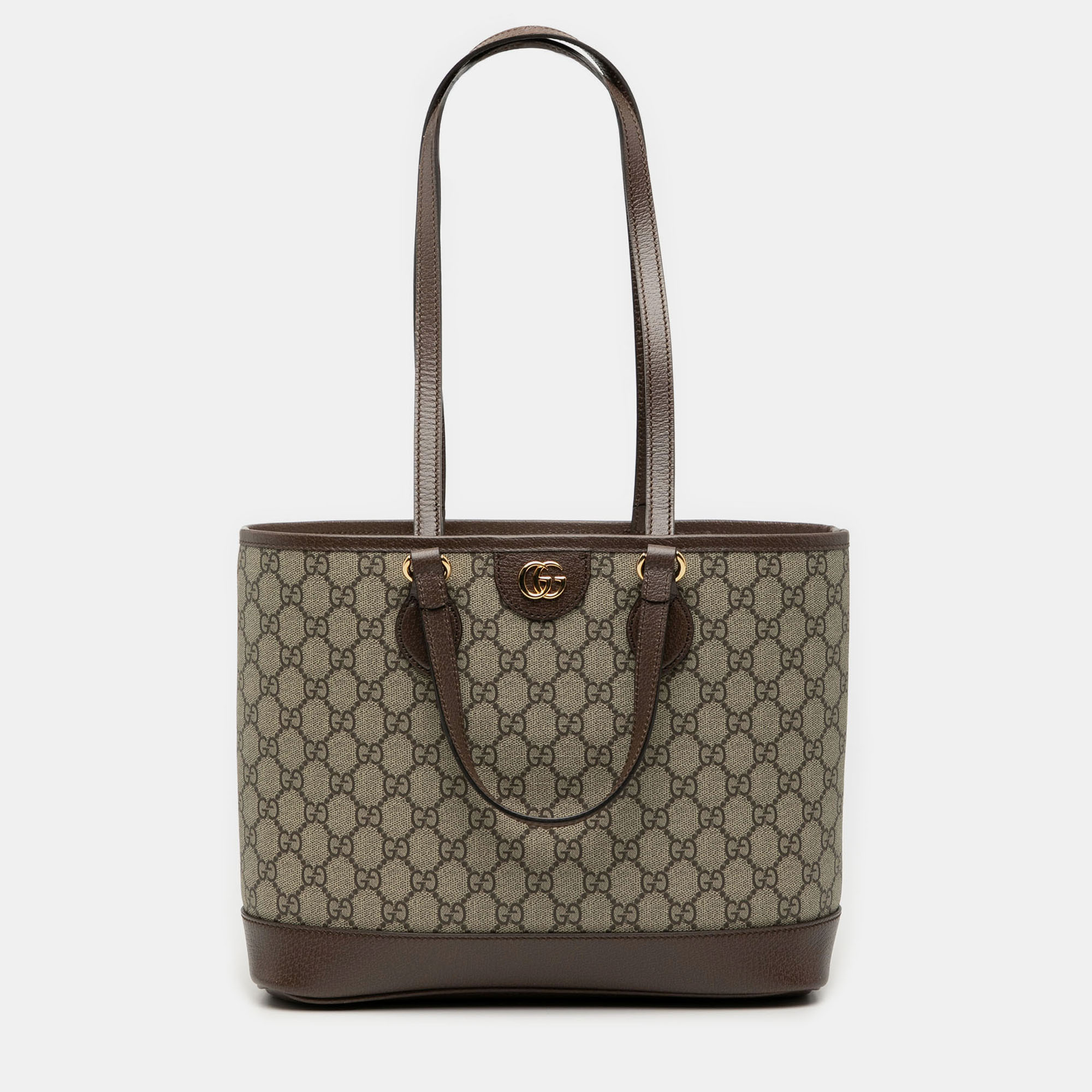 

Gucci Brown Small GG Supreme Ophidia Tote