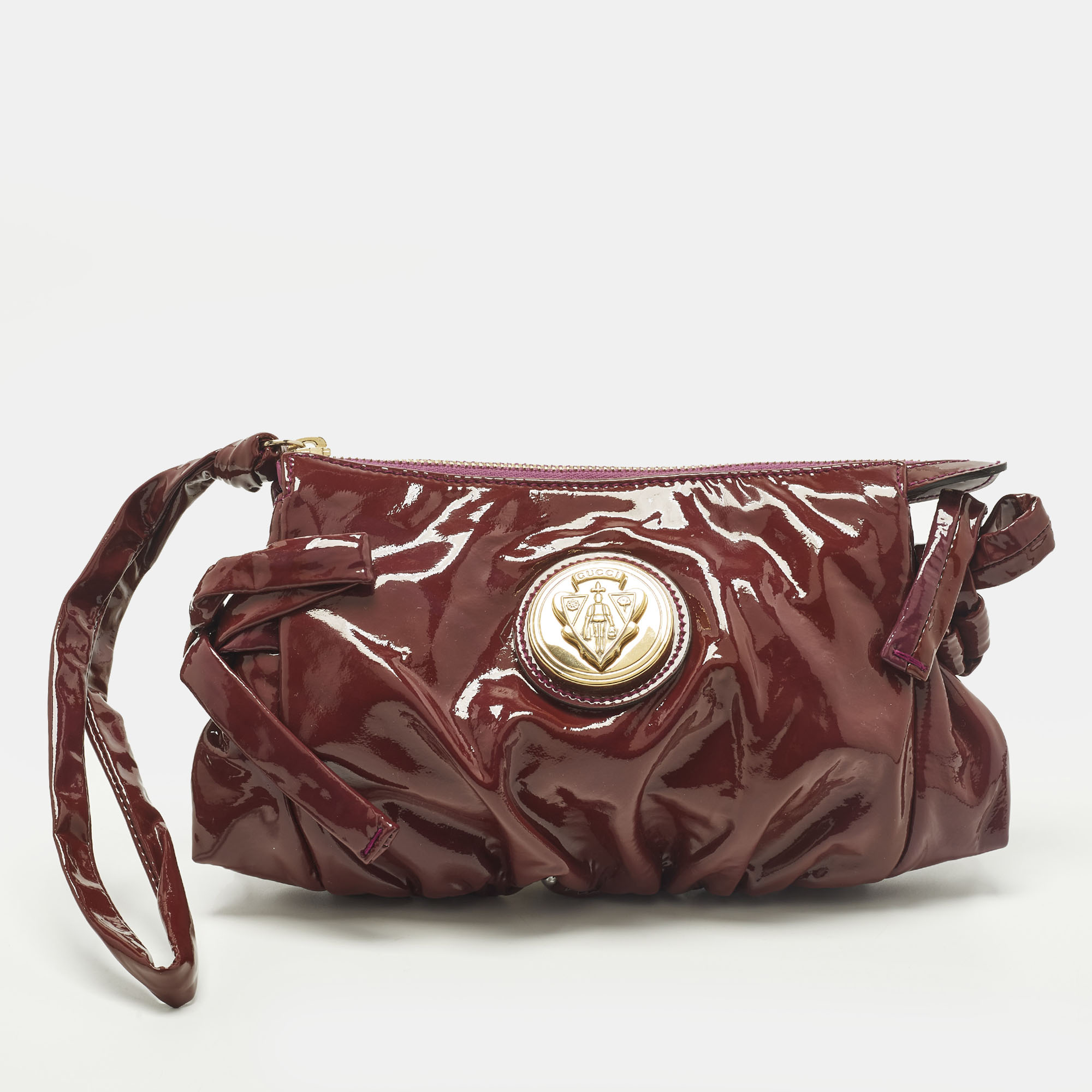Pre-owned Gucci Hysteria Purple Patent Leather Clutch