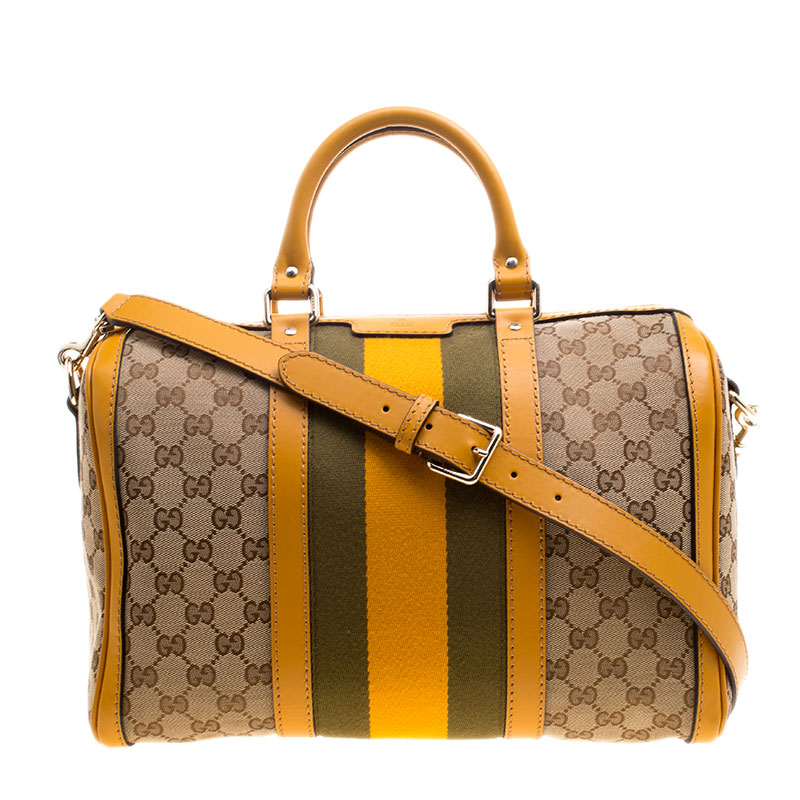 مملوكة مسبقًا حقيبة بوسطن غوتشي فنتدج وسي جلد سوداء متوسطة