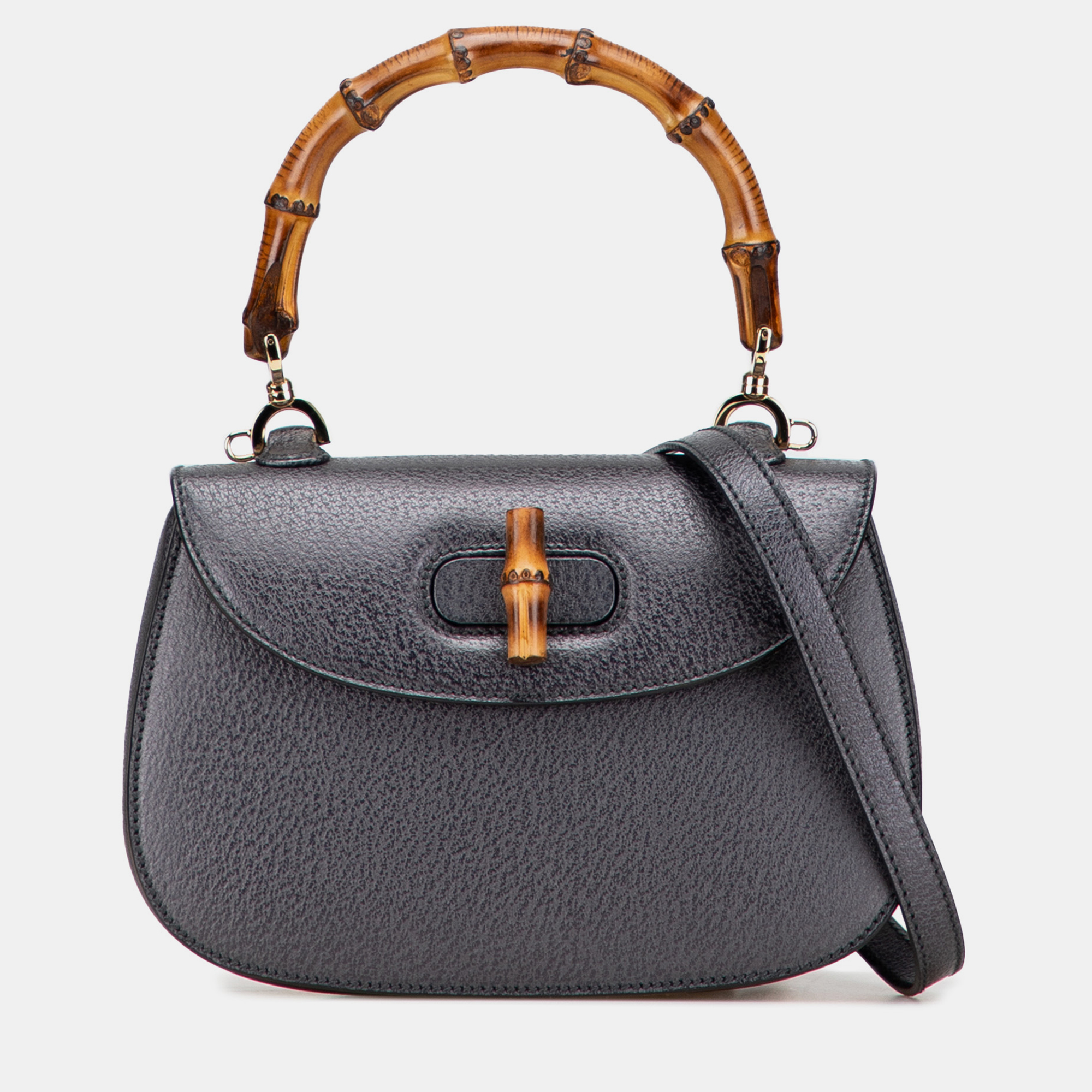 

Gucci Black Grained Calfskin Bamboo Night