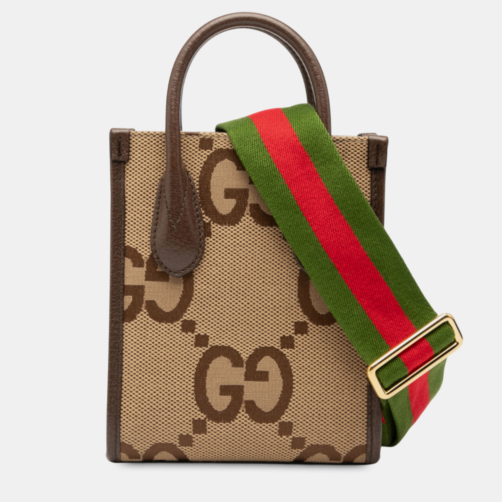 

Gucci Brown Mini Jumbo GG Canvas Web Satchel