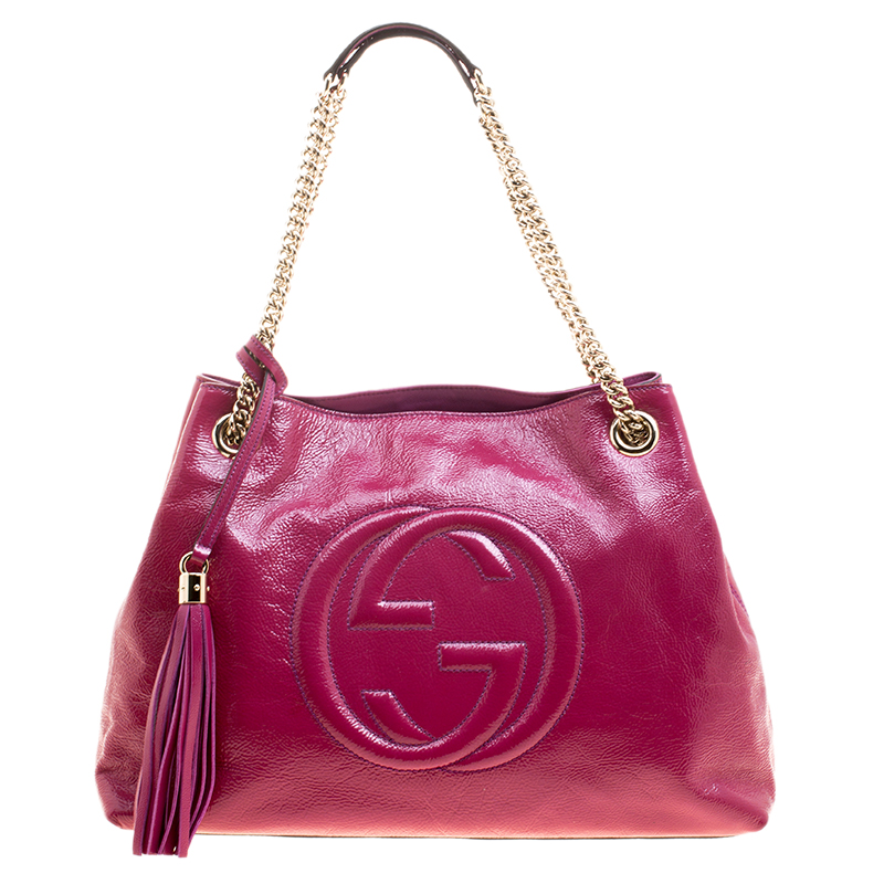 Gucci Pink Patent Leather Medium Soho Tote Gucci | The Luxury Closet