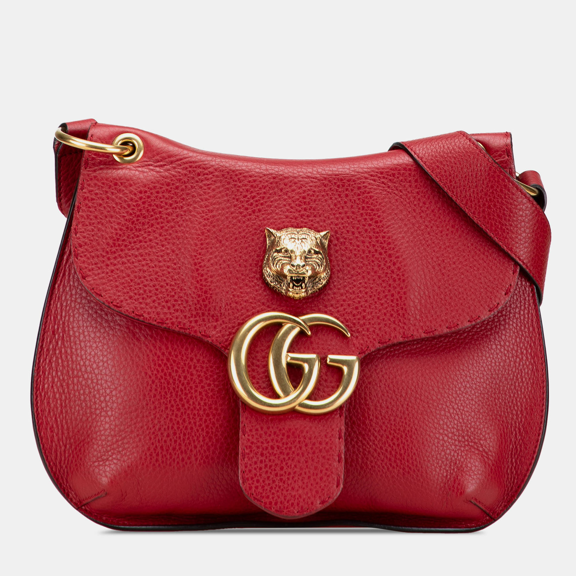 

Gucci Red GG Marmont Leather Animalier Crossbody