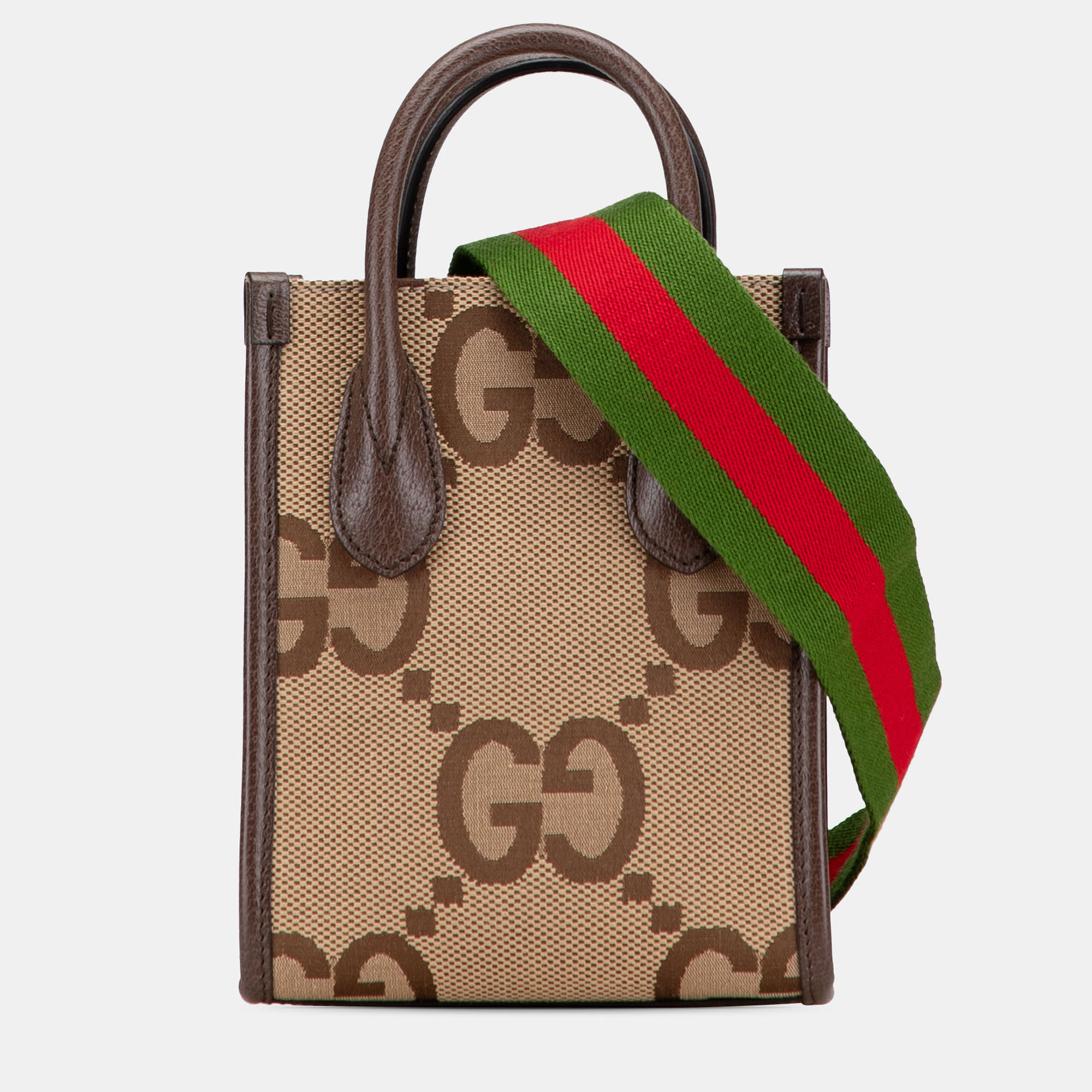 

Gucci Brown Mini Jumbo GG Canvas Web Satchel