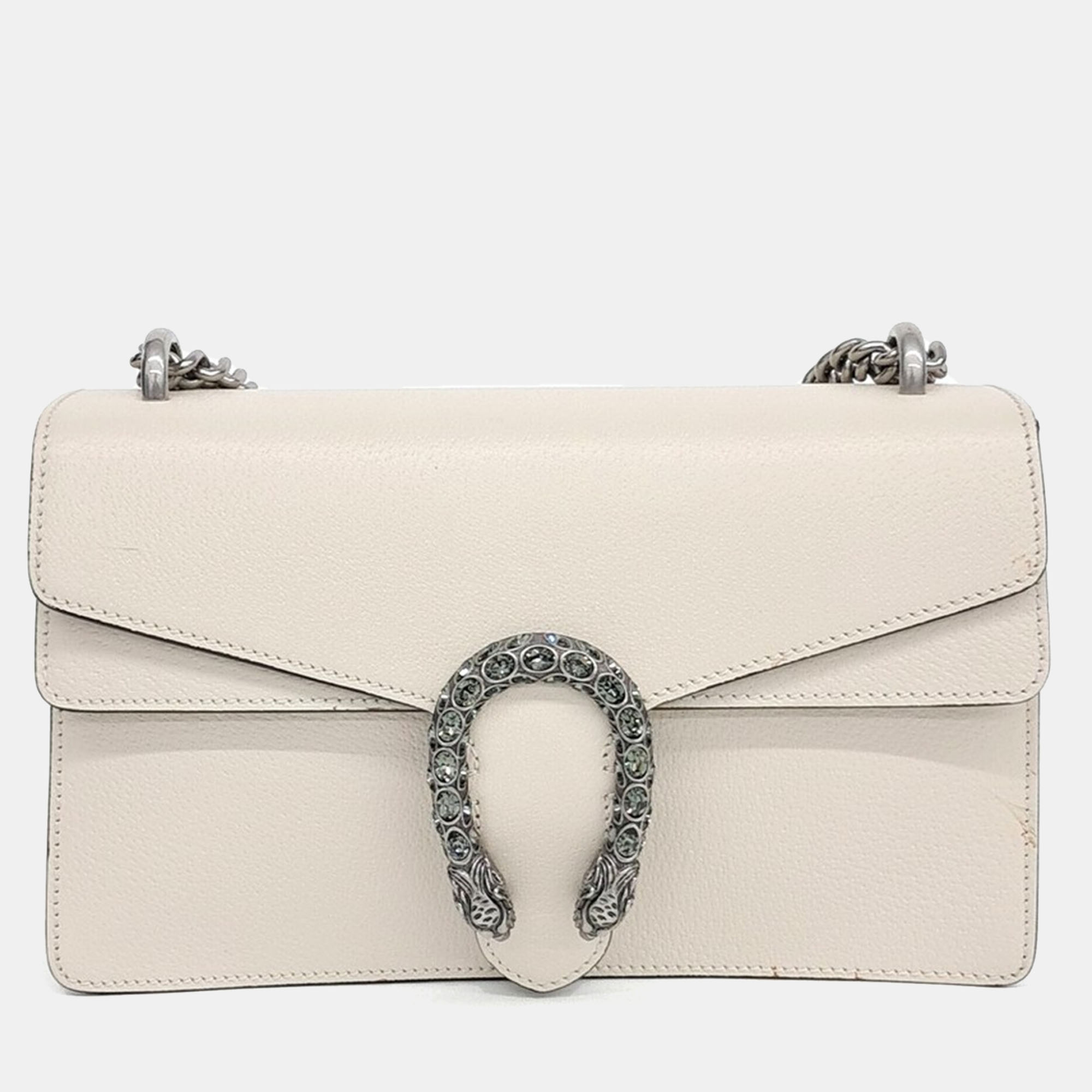 

Gucci White Leather Dionysus Chain Shoulder Bag
