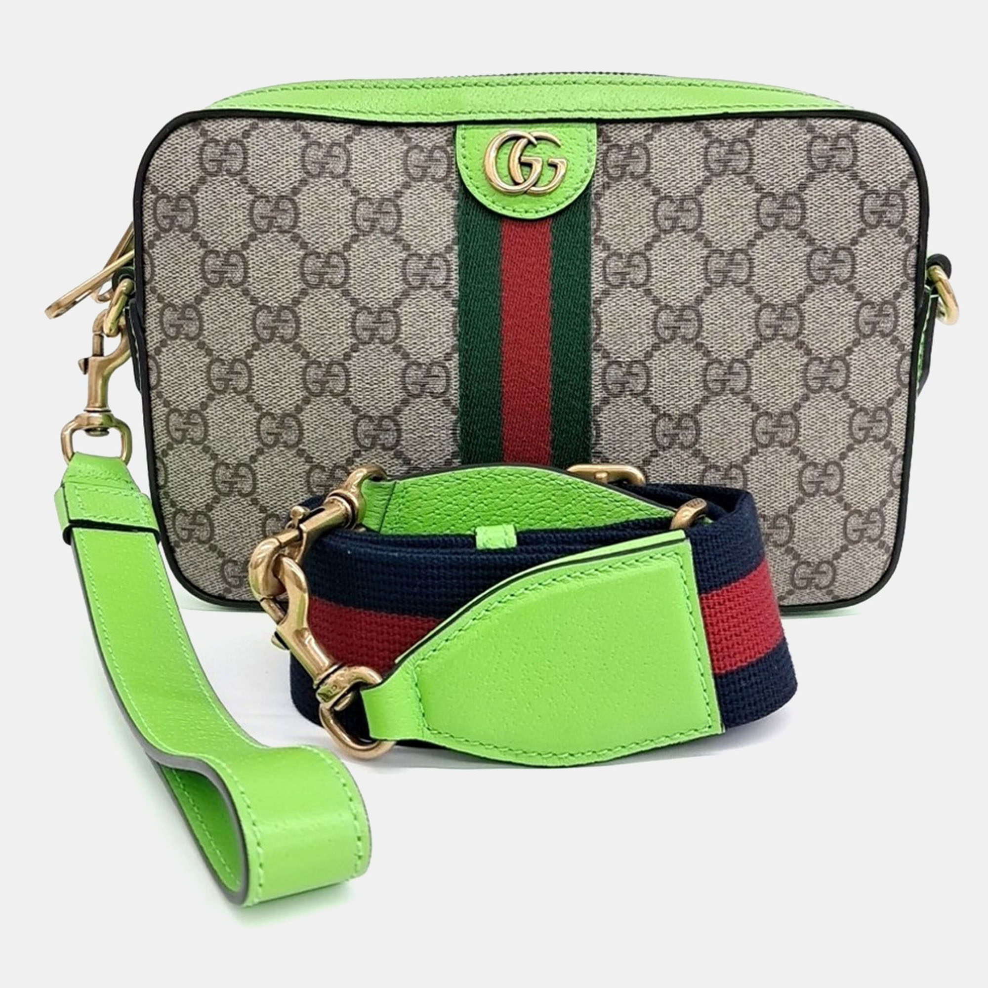 

Gucci Beige Multicolor PVC Ophidia GG Crossbody Bag