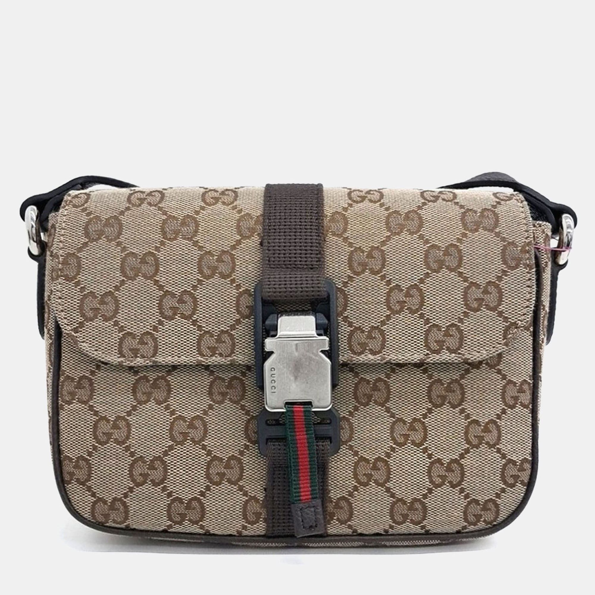 

Gucci Beige Fabric GG Mini Crossbody Bag