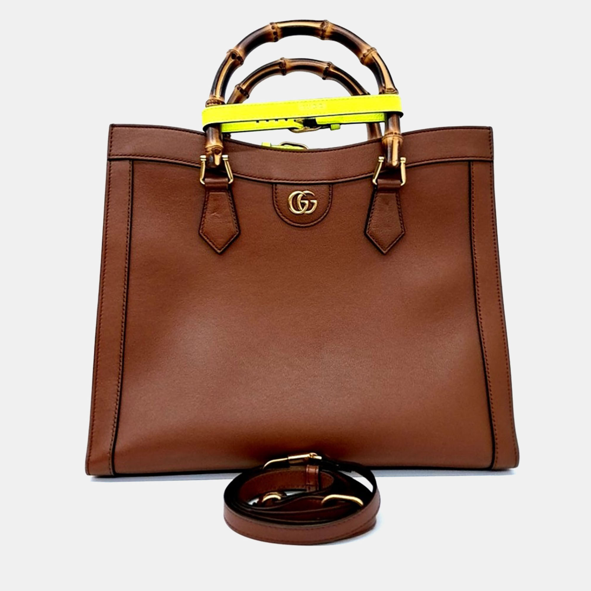 

Gucci Brown Leather Diana Tote and Shoulder Bag
