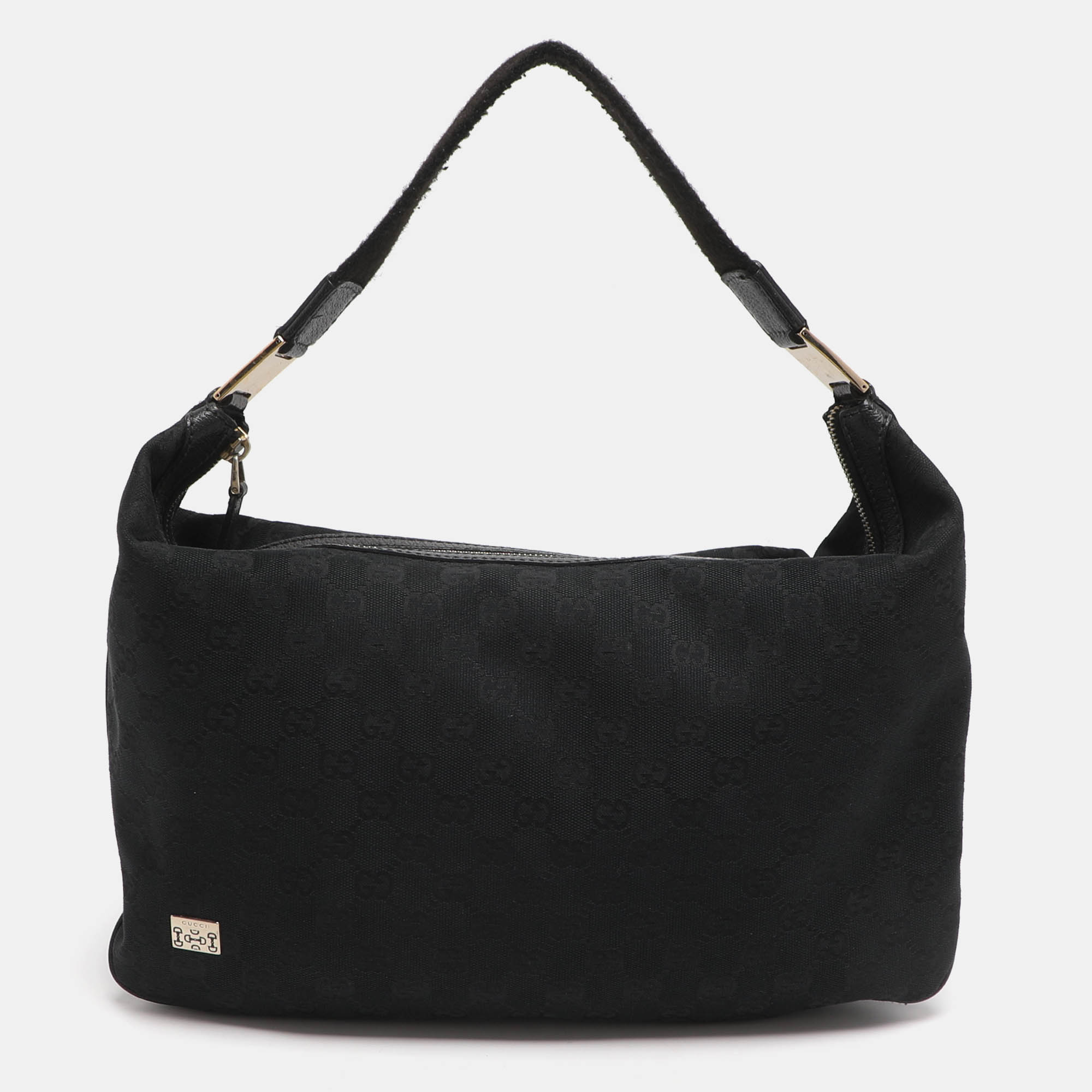 

Gucci Black GG Canvas and Leather Shoulder Bag