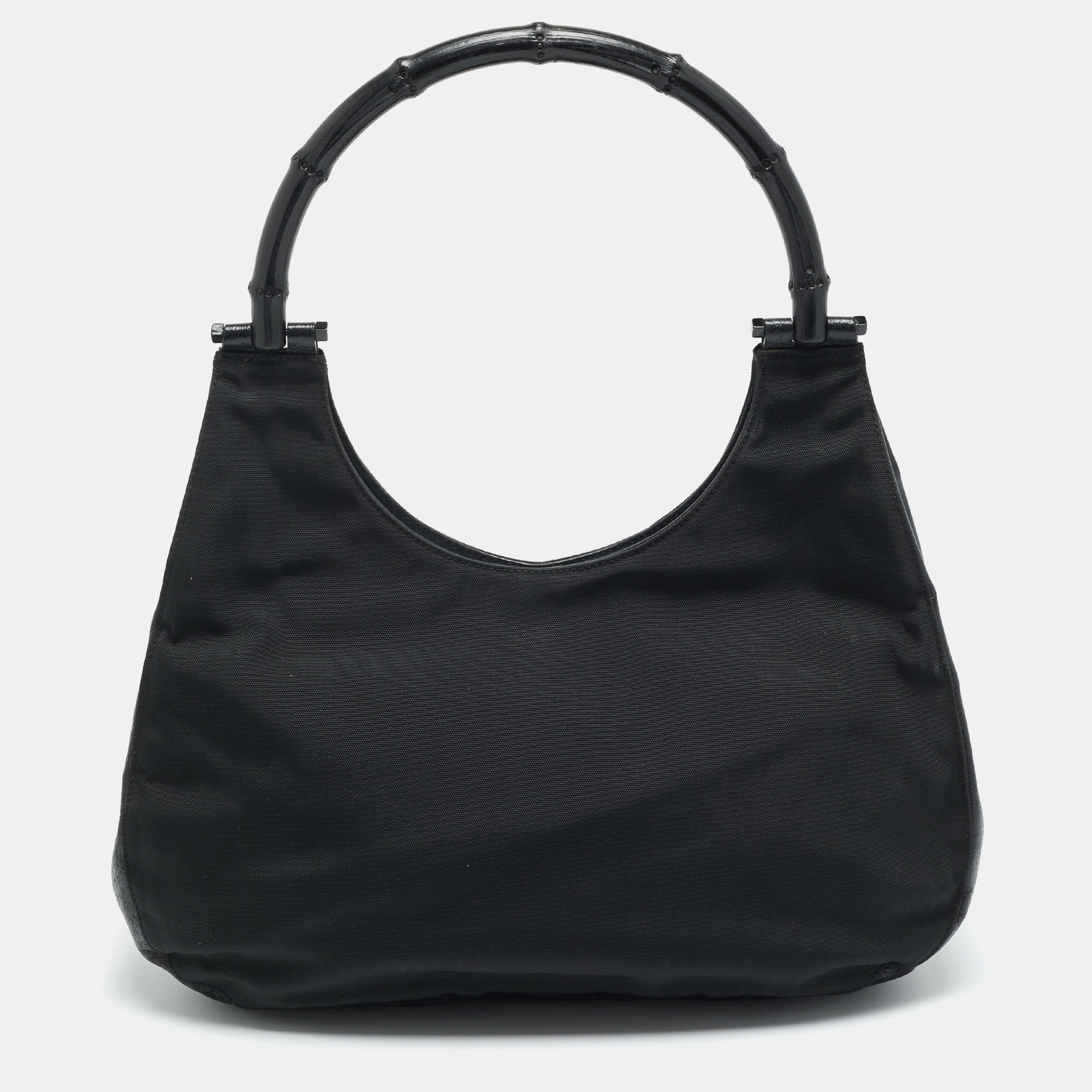 

Gucci Bamboo Handle Black Nylon Tote