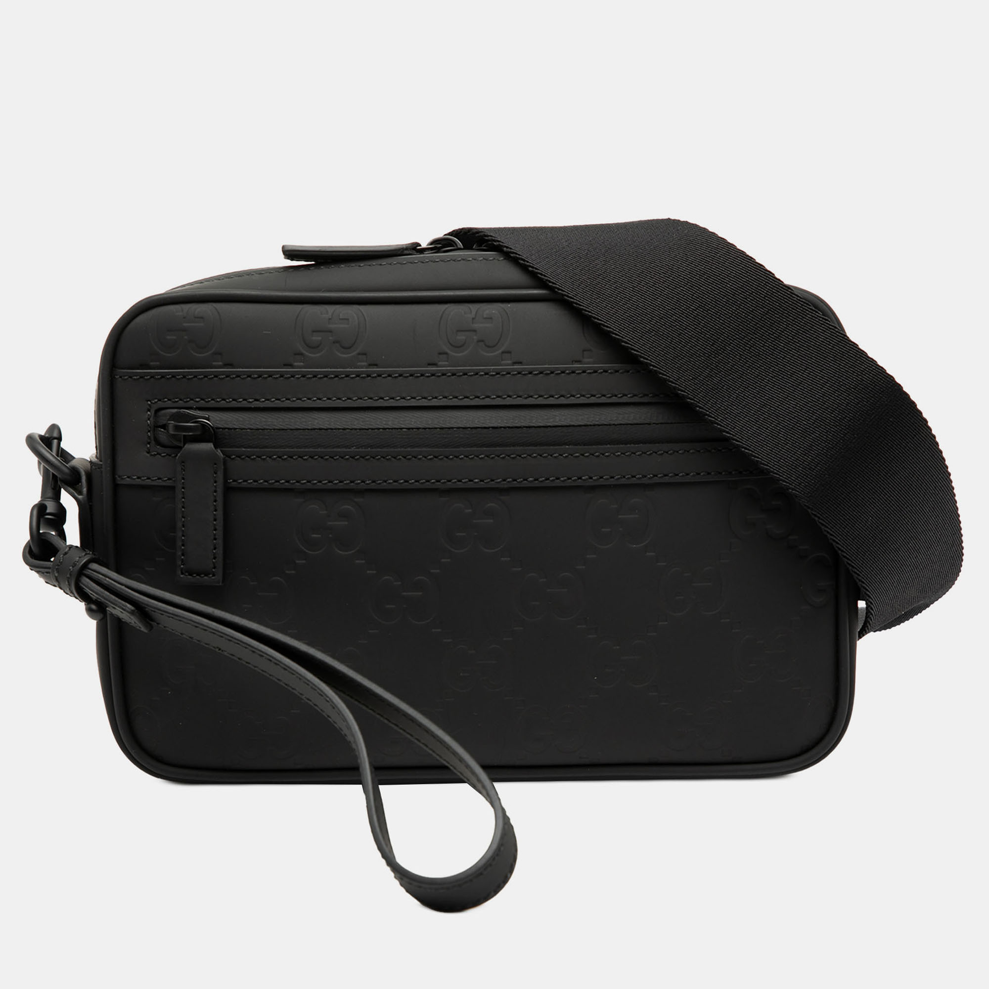 

Gucci Black GG Rubber Effect Leather Crossbody