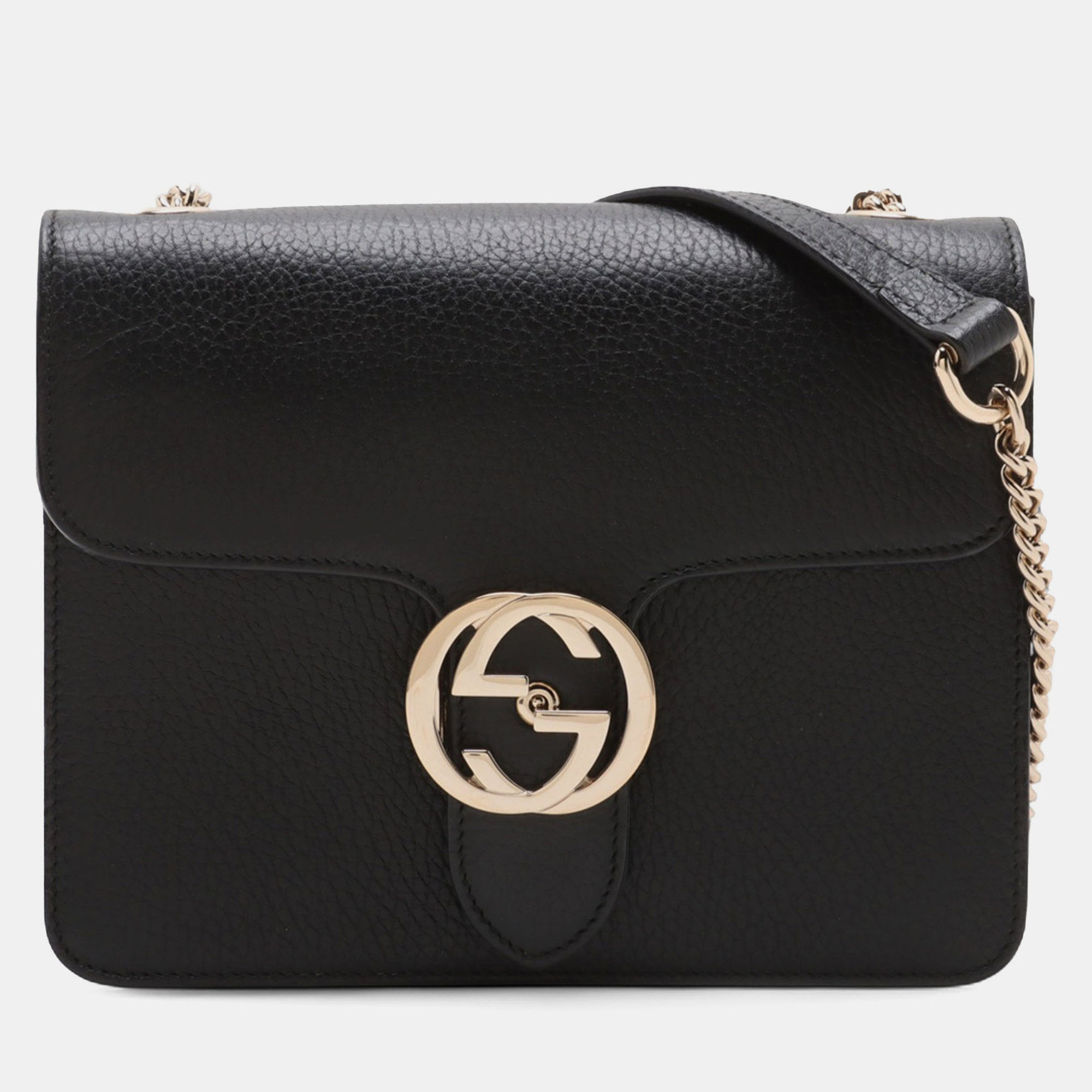 

Gucci Black Small Dollar Calfskin Interlocking G Crossbody