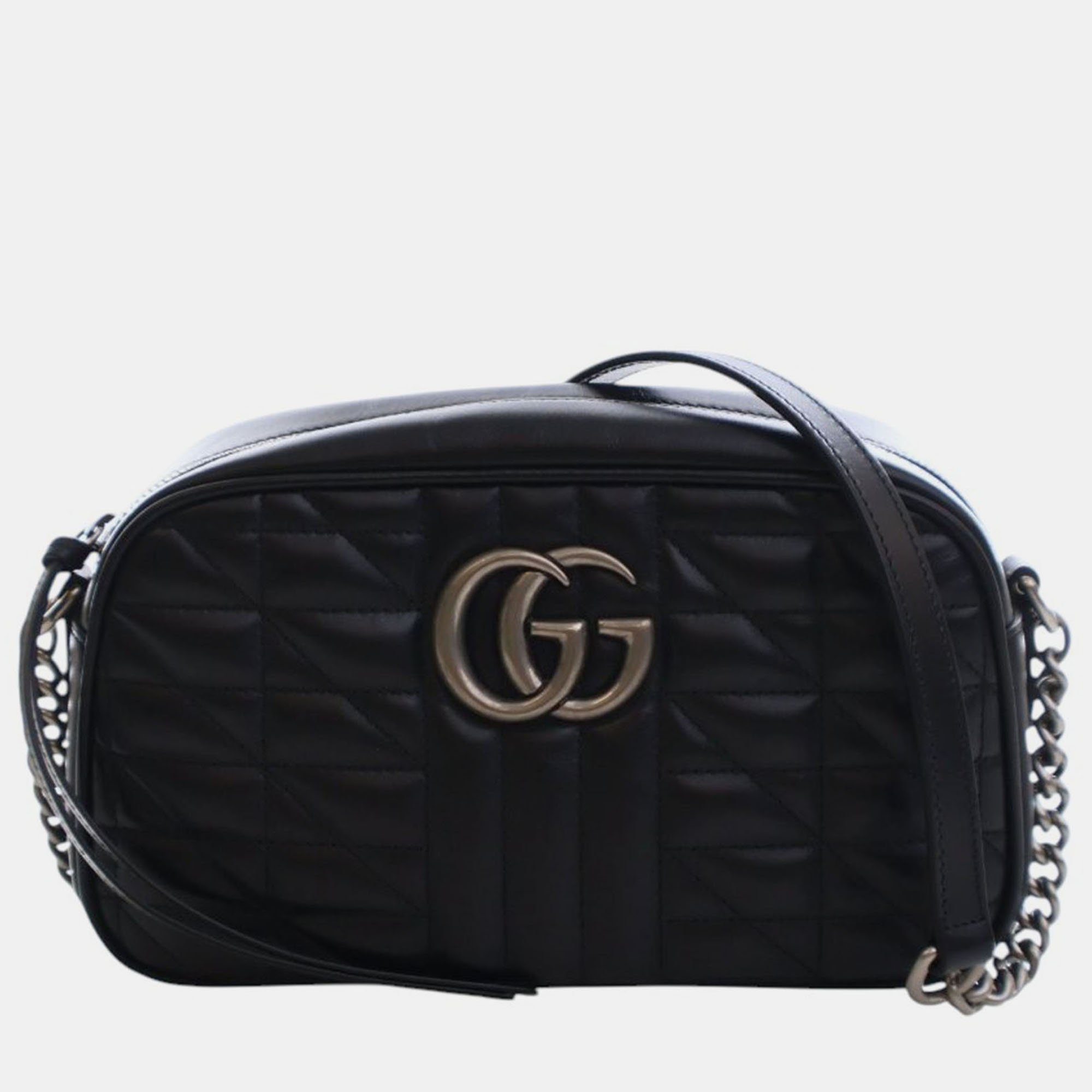 

Gucci Black Small GG Marmont Matelasse Leather Aria Crossbody