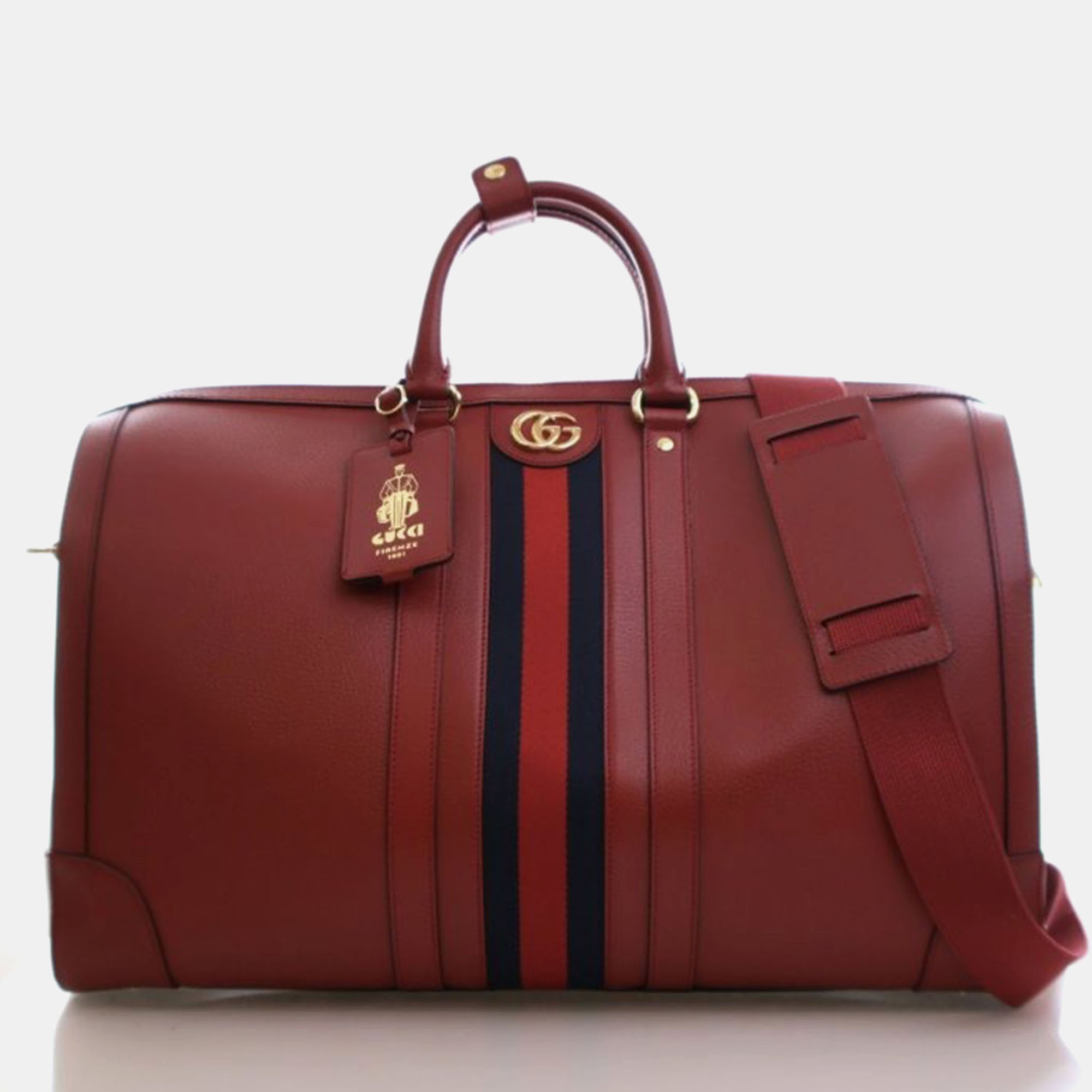 

Gucci Large Calfskin Savoy Duffle, Red