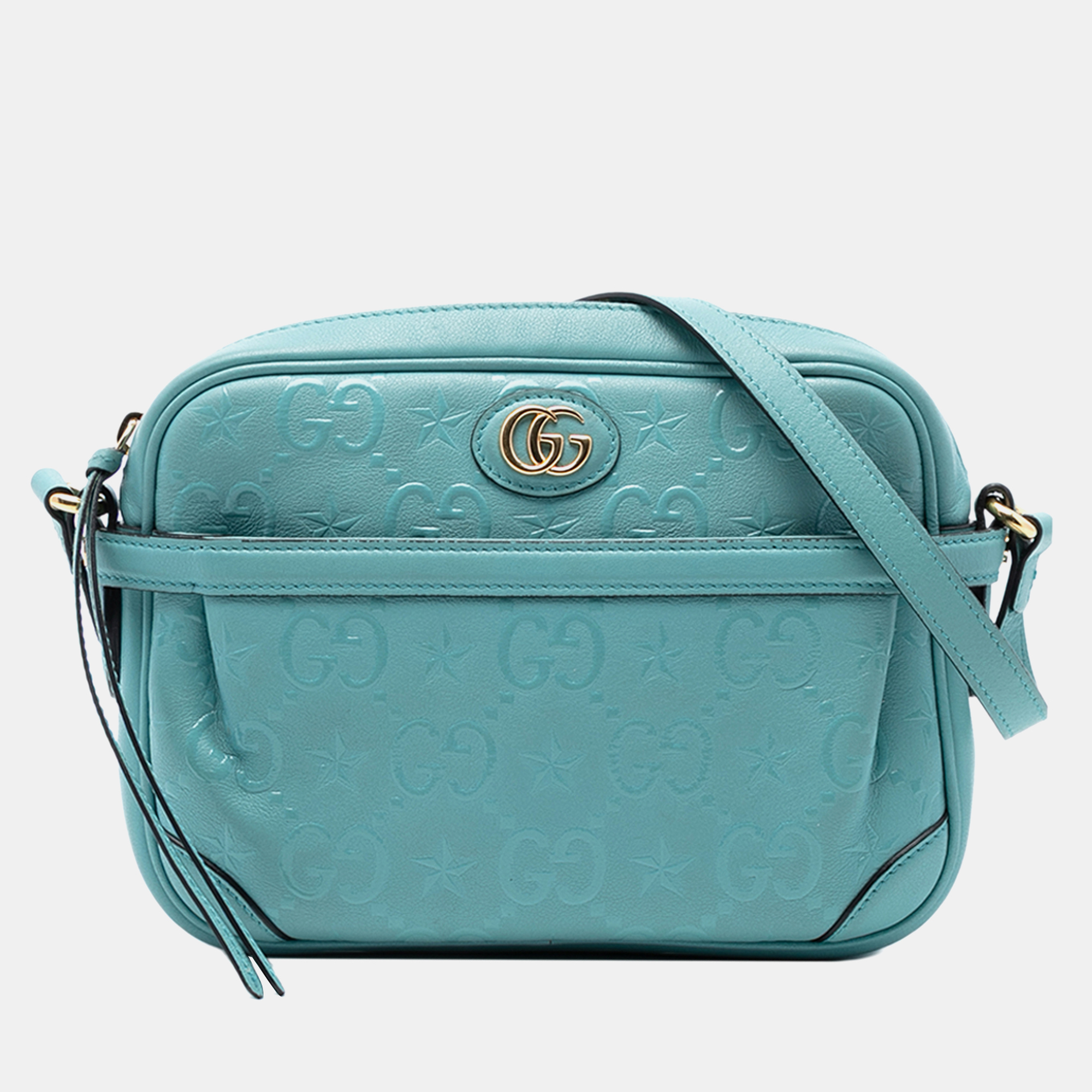 

Gucci Blue GG Star Embossed Leather Crossbody