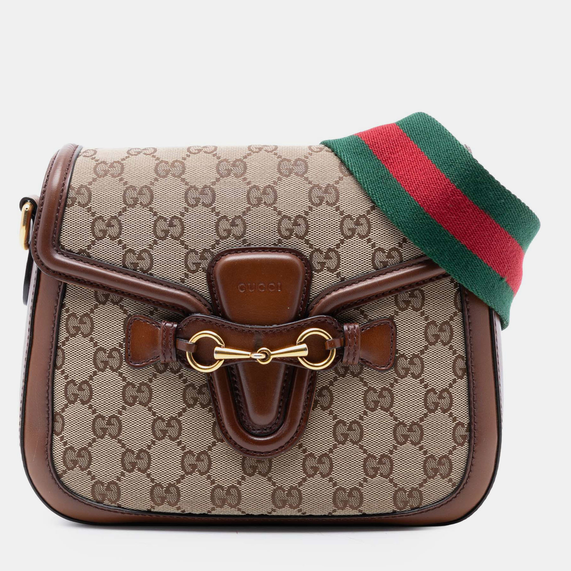 

Gucci Brown Medium GG Canvas Lady Web Crossbody