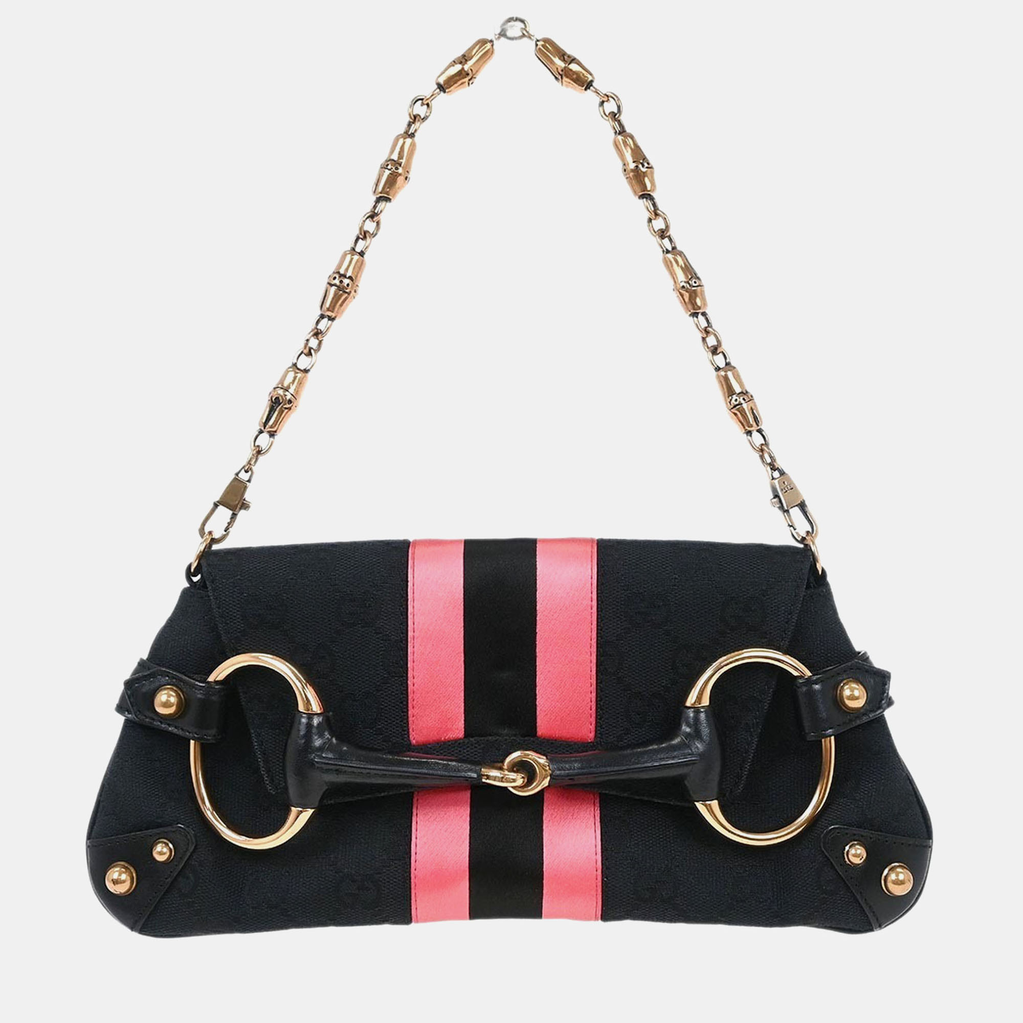 

Gucci Black/Pink Canvas GG Handbag