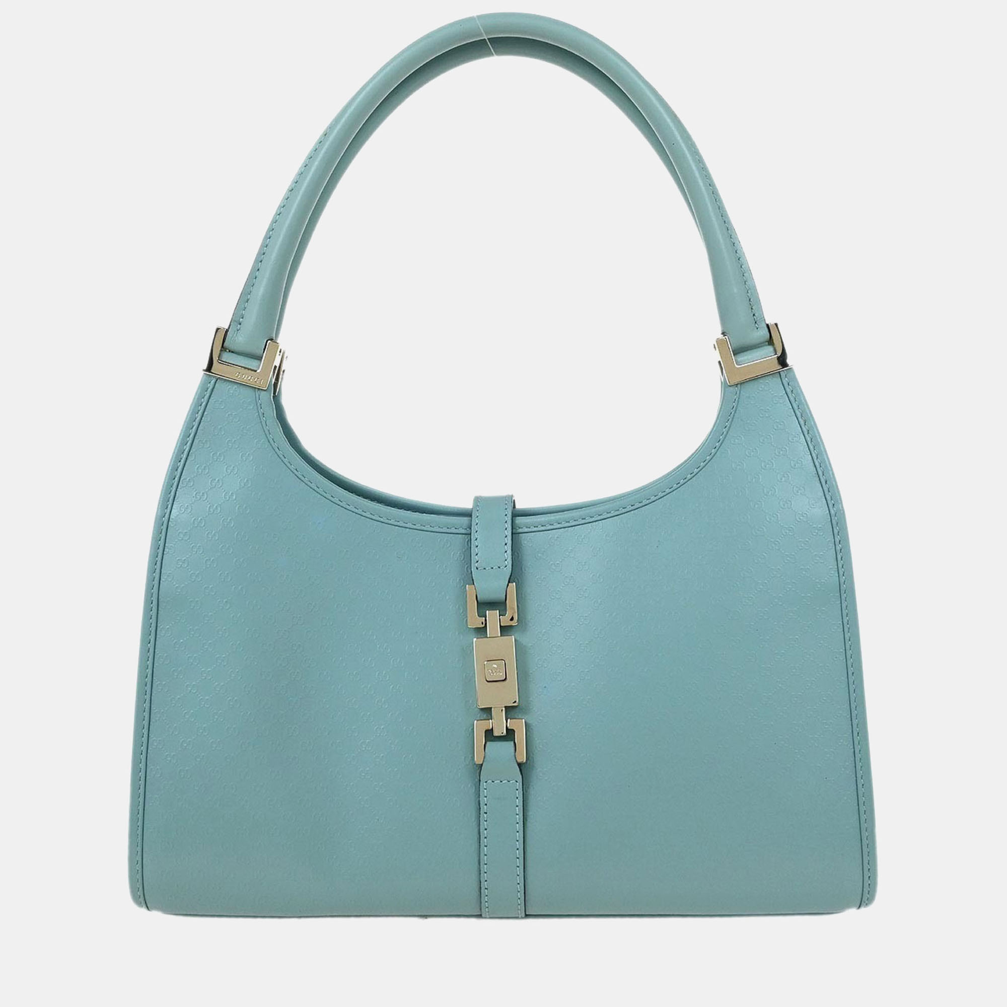 

Gucci Light Blue Leather Gg Jackie Handbag