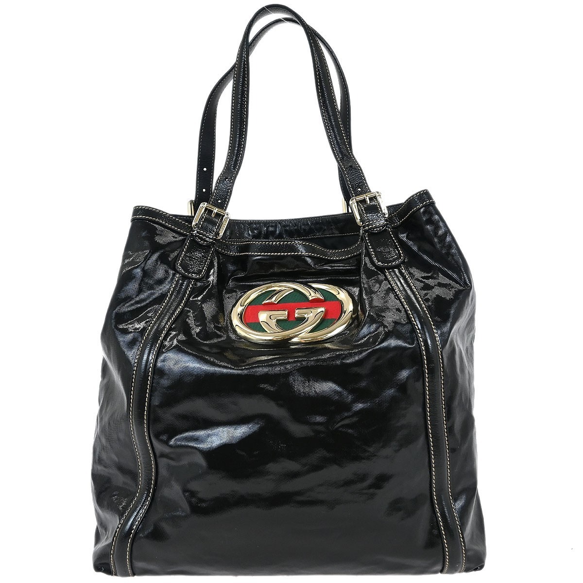 

Gucci Black Pvc Britt Tote Handbag
