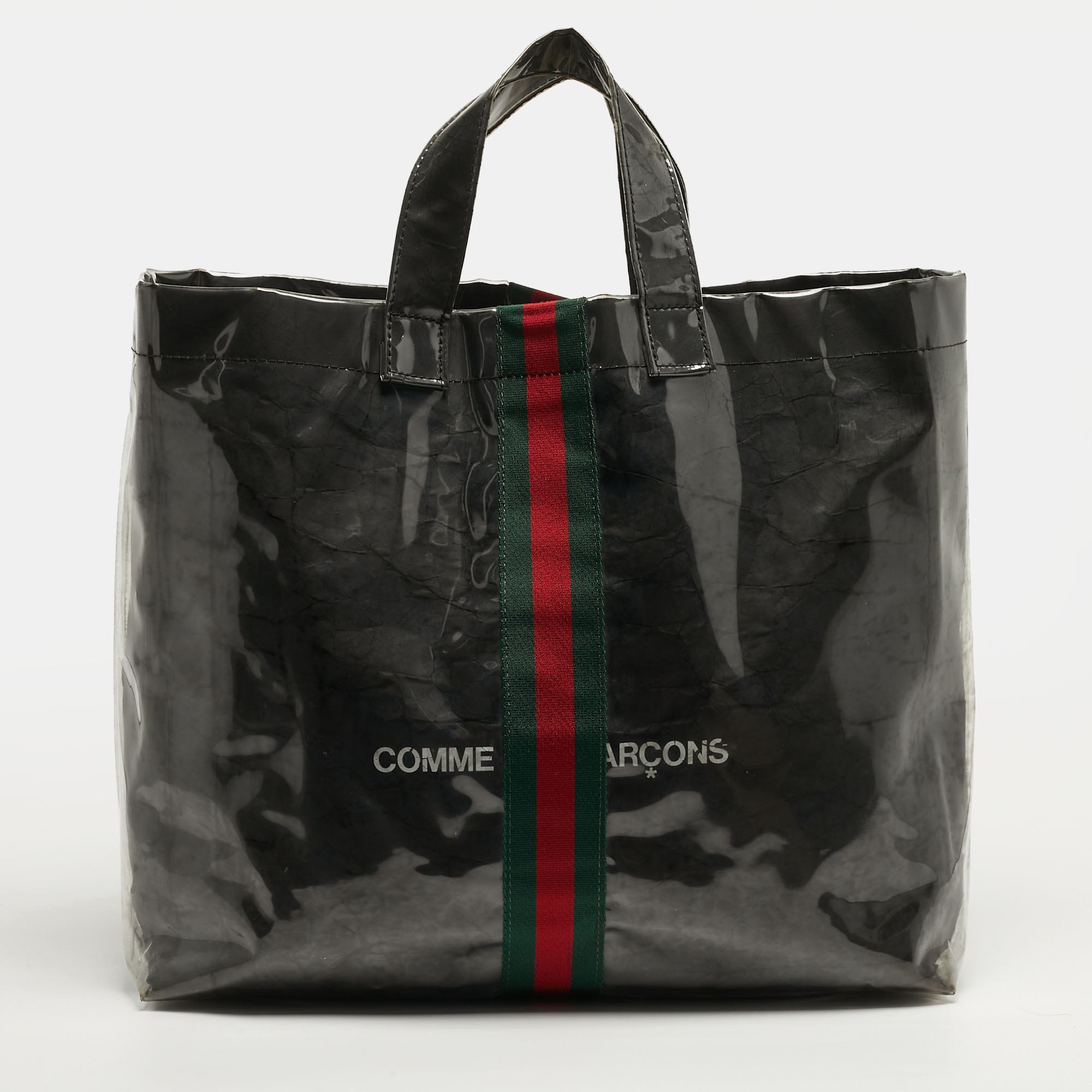 

Gucci x Comme des Garcons Black/Clear PVC Web Tote