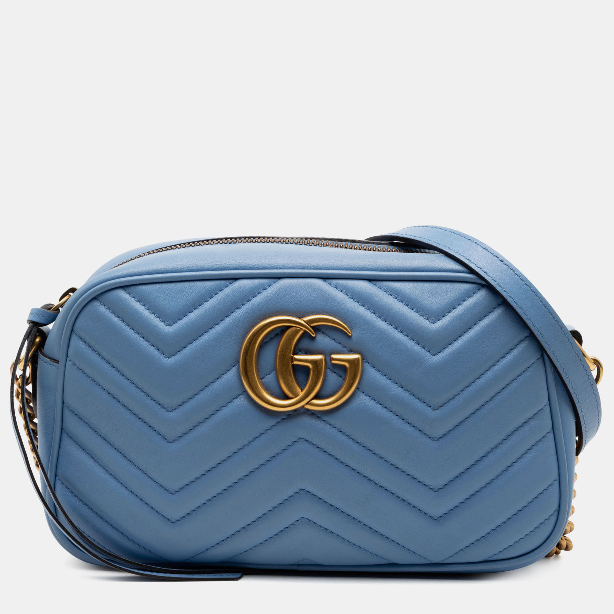 

Gucci Blue Small GG Marmont Matelasse Leather Crossbody
