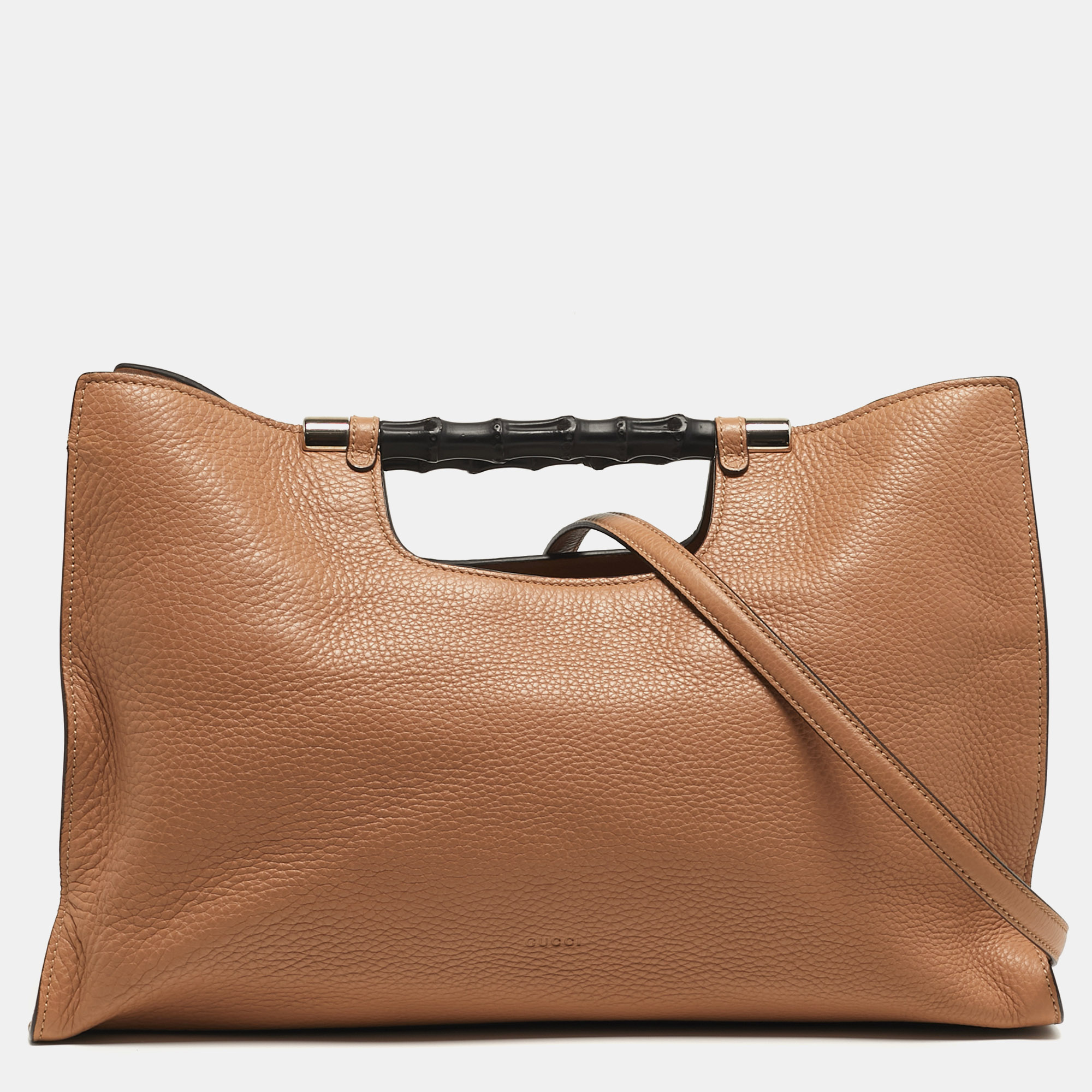 

Gucci Bamboo Daily Beige Leather Tote