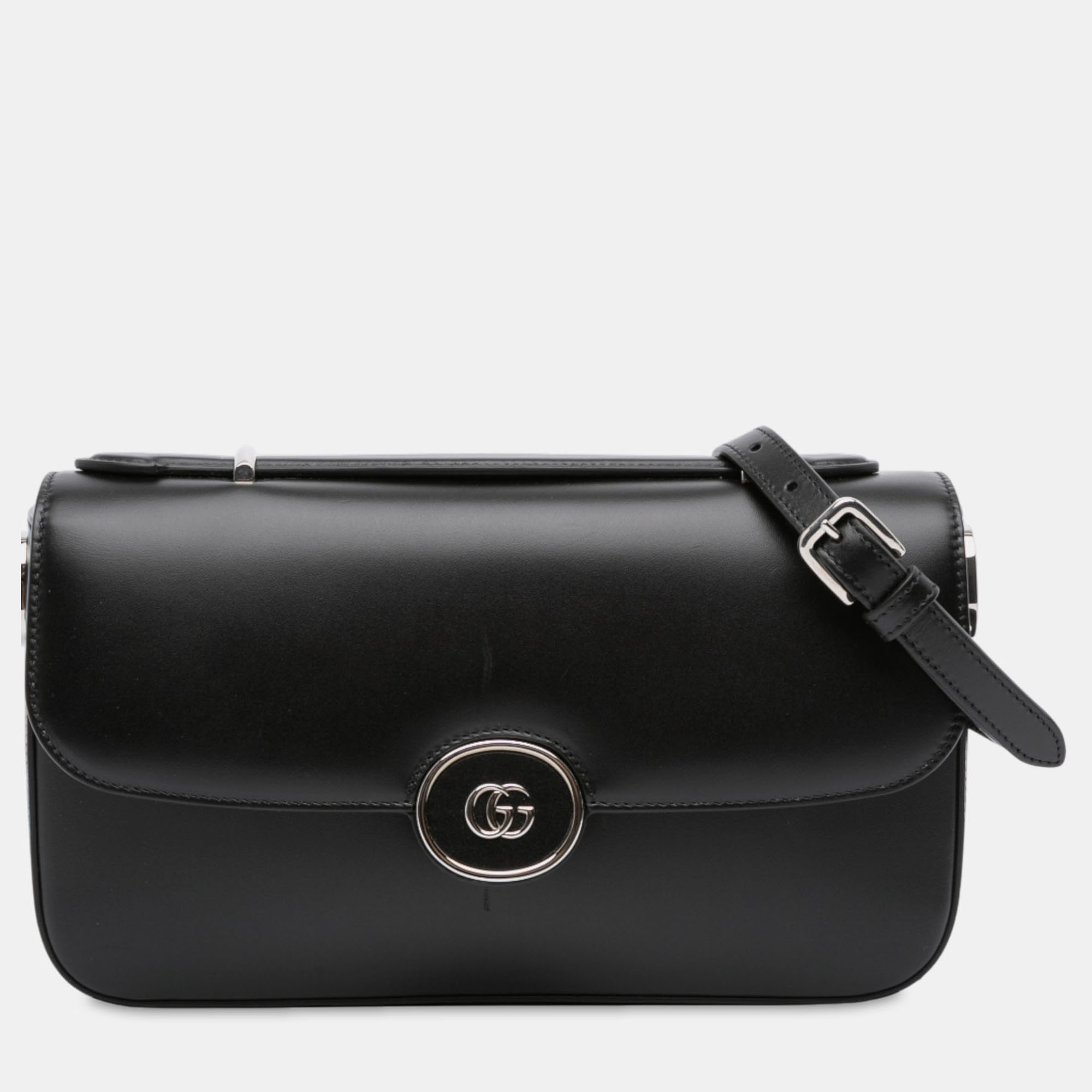 

Gucci Black Small Leather Petite GG Satchel