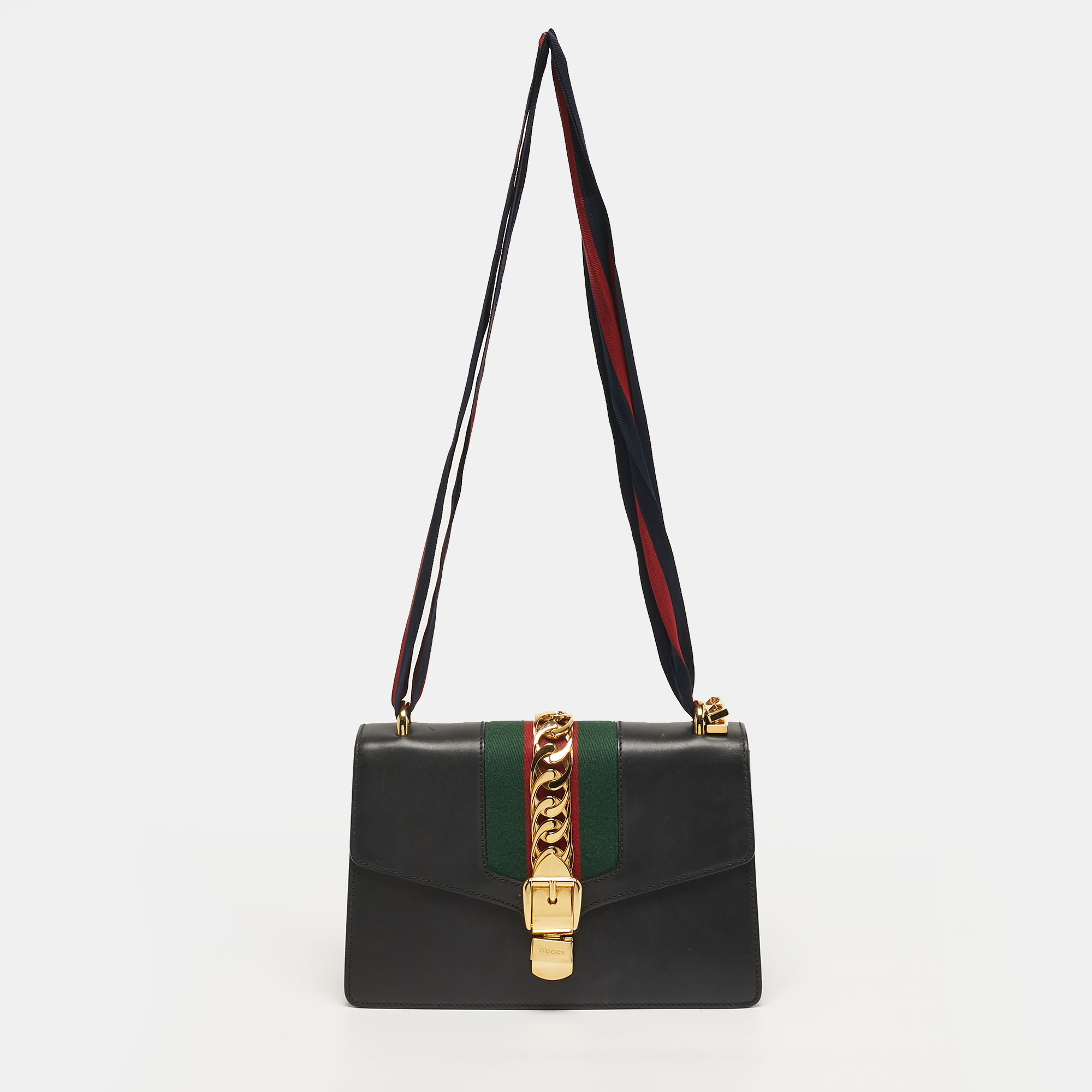 

Gucci Sylvie Black Small Leather Shoulder Bag