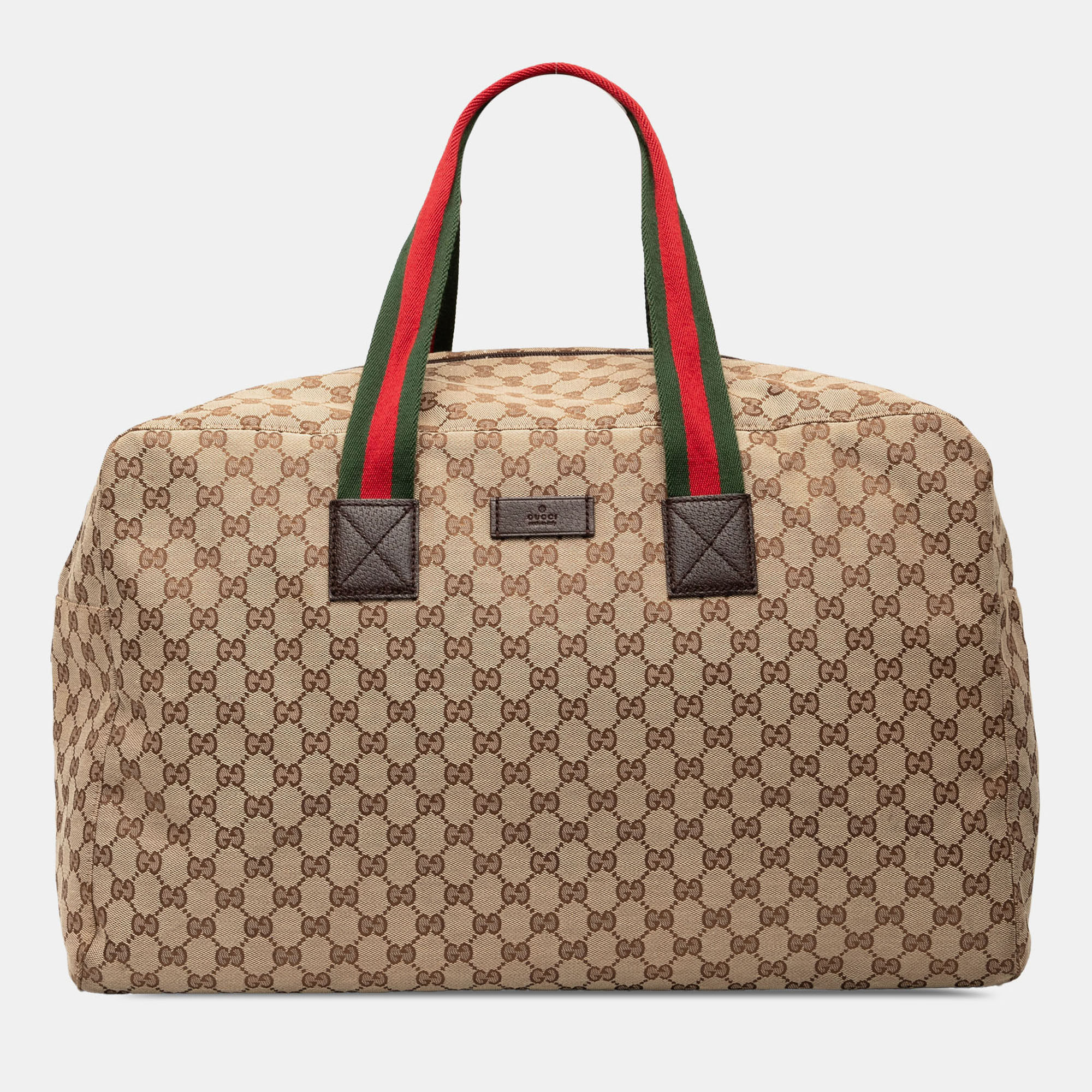 

Gucci Brown GG Canvas Web Travel Bag