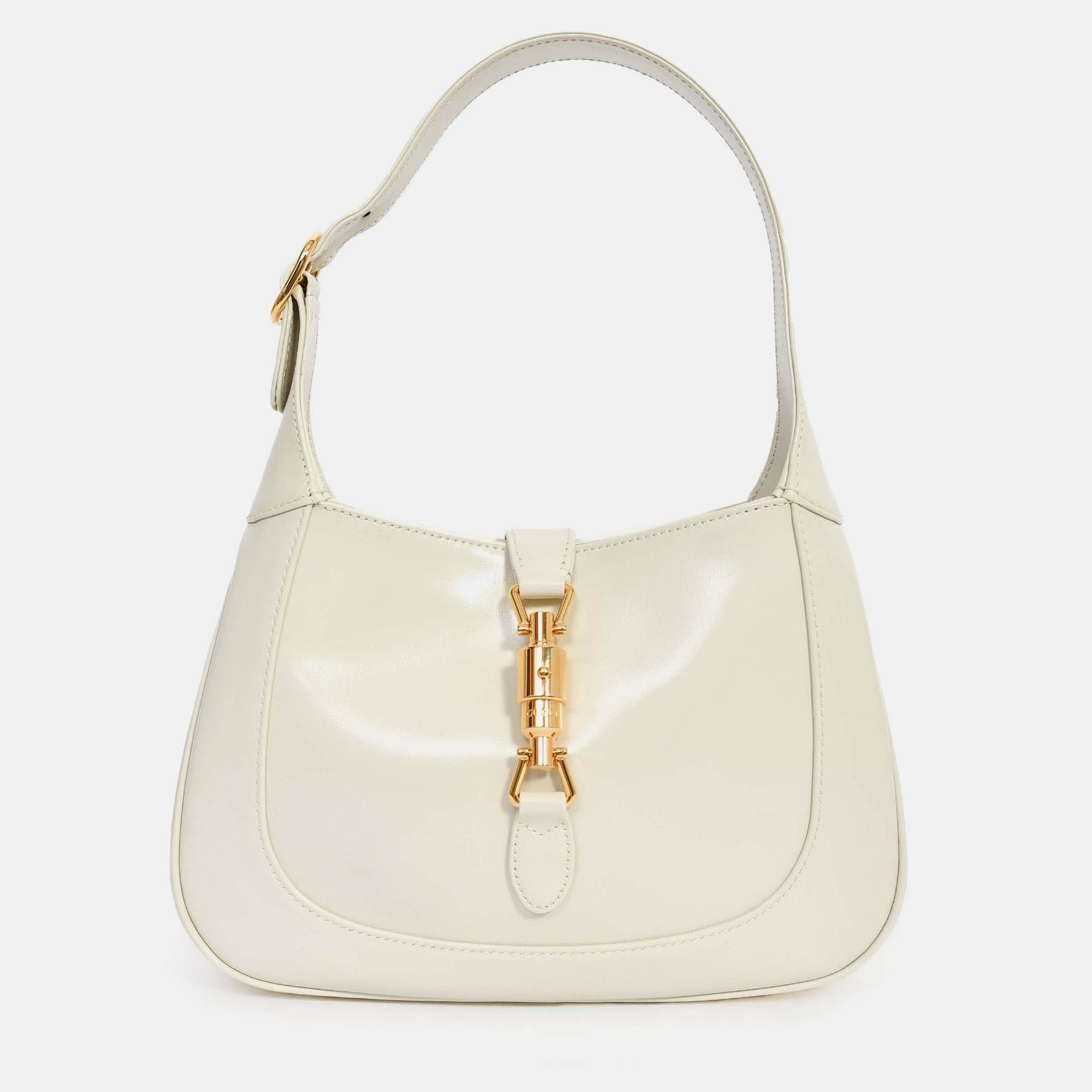 

Gucci Cream Smooth Leather Jackie 1961 Small Shoulder Bag with Strap